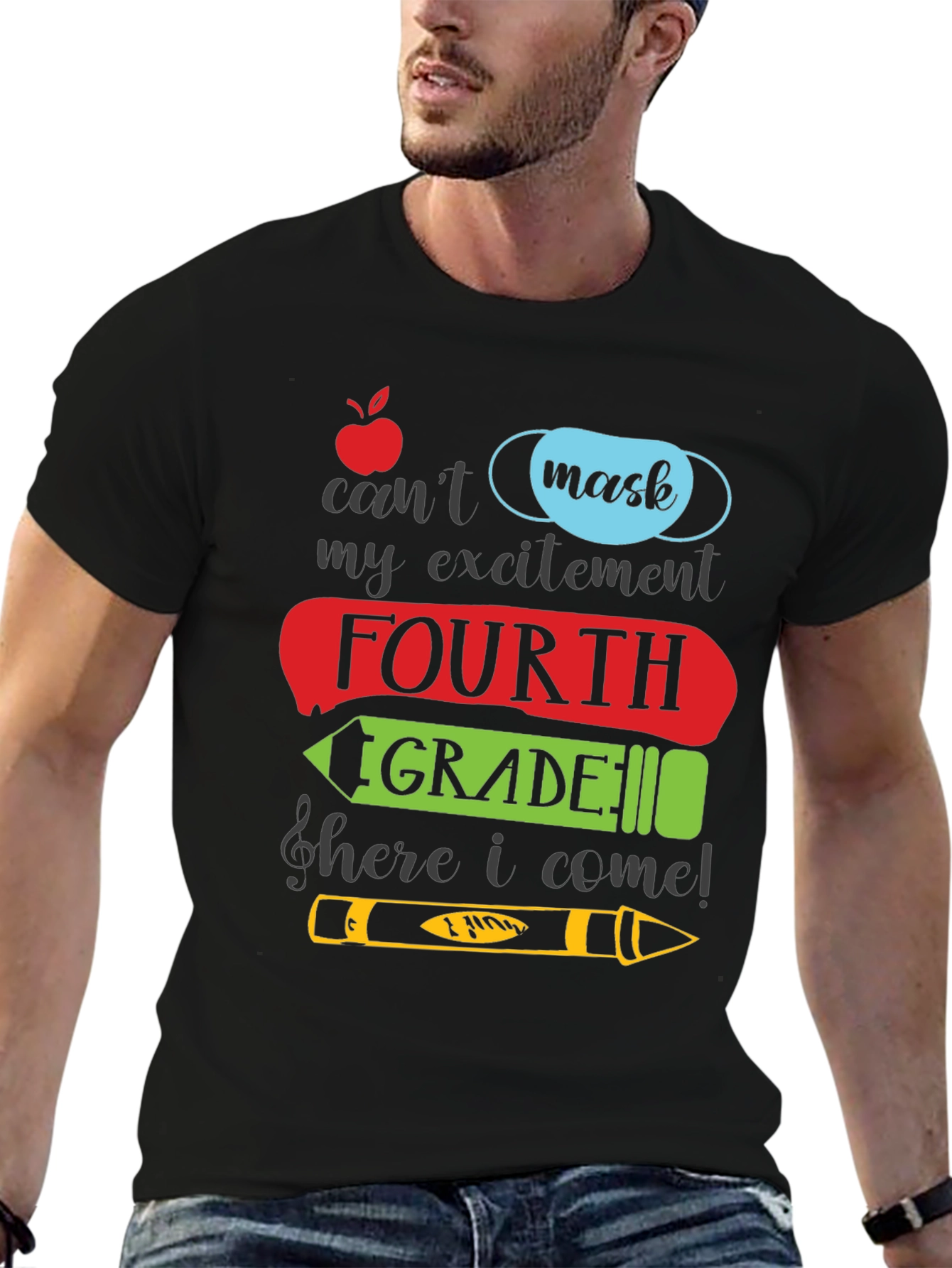 Fourth Grade Mask T-Shirt: Back to School