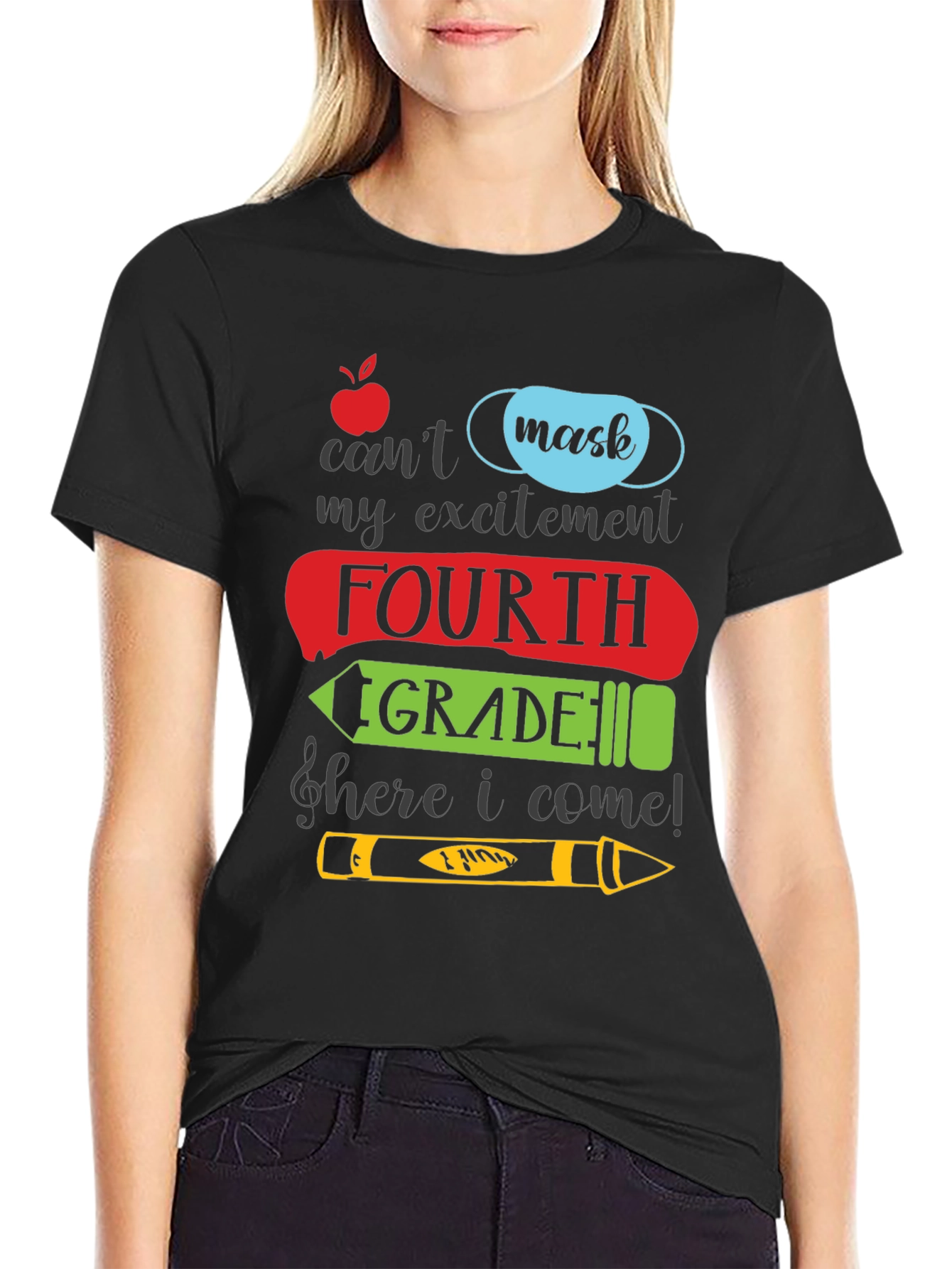 Fourth Grade Mask T-Shirt: Back to School