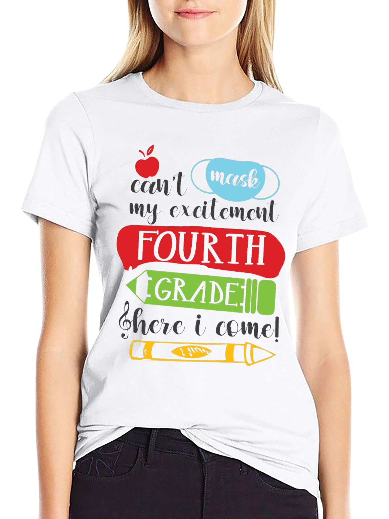 Fourth Grade Mask T-Shirt: Back to School