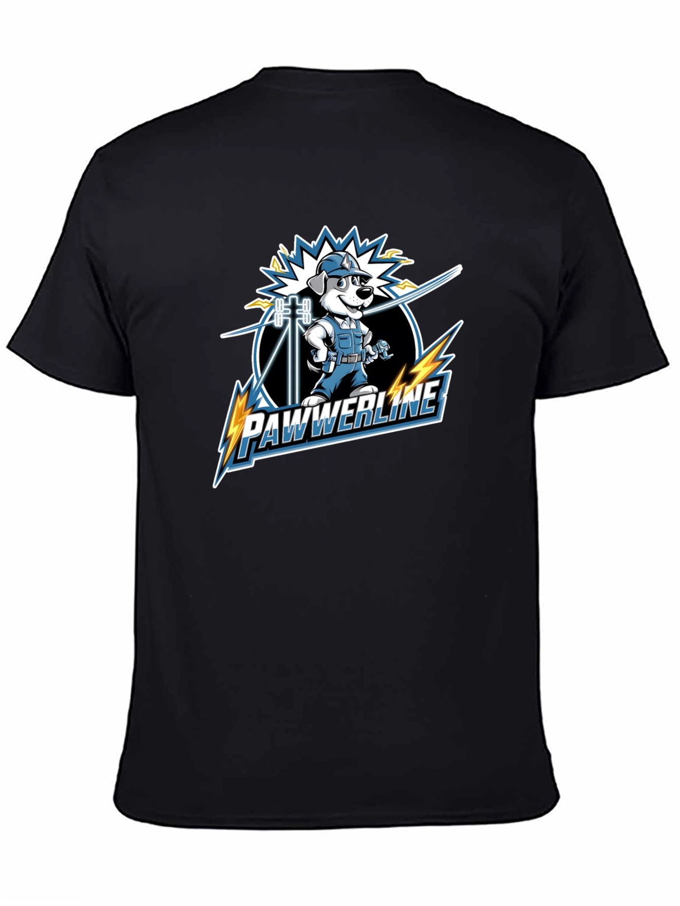 Pawwerline Electrician Dog Graphic T-Shirt