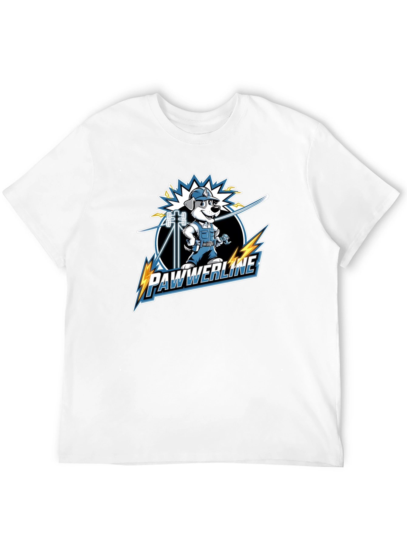Pawwerline Electrician Dog Graphic T-Shirt