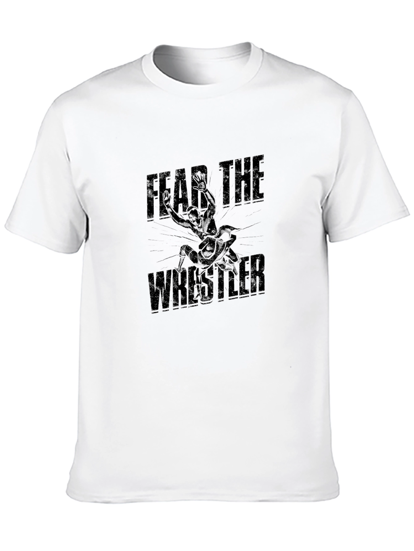 Fear the Wrestler Black Graphic T-Shirt