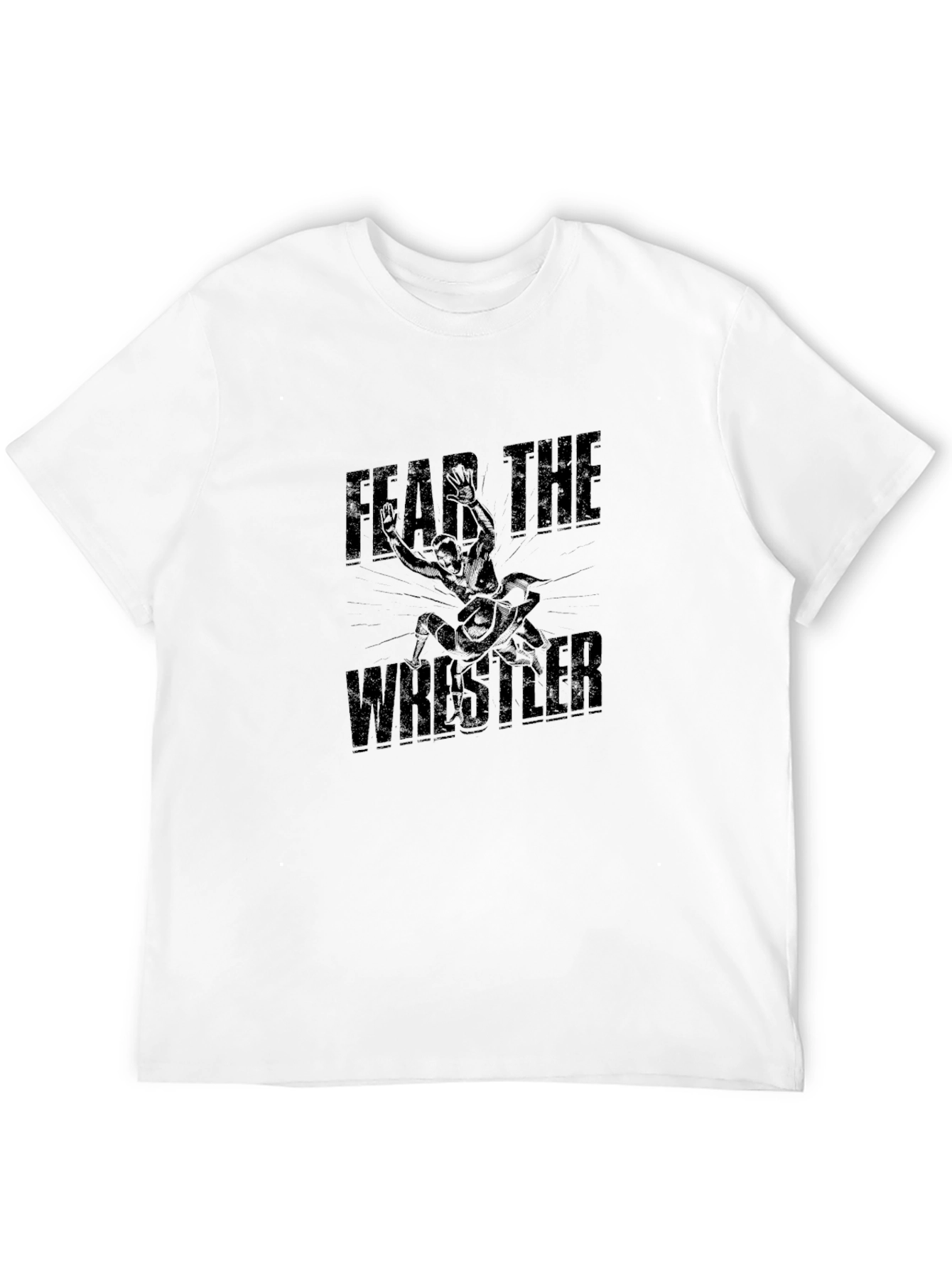 Fear the Wrestler Black Graphic T-Shirt