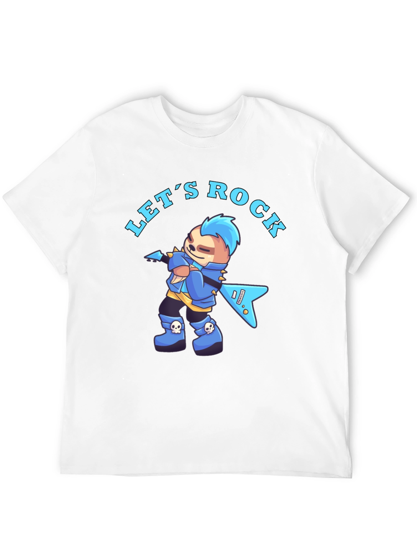 Lets Rock Sloth Graphic Tee - Black Cotton Shirt