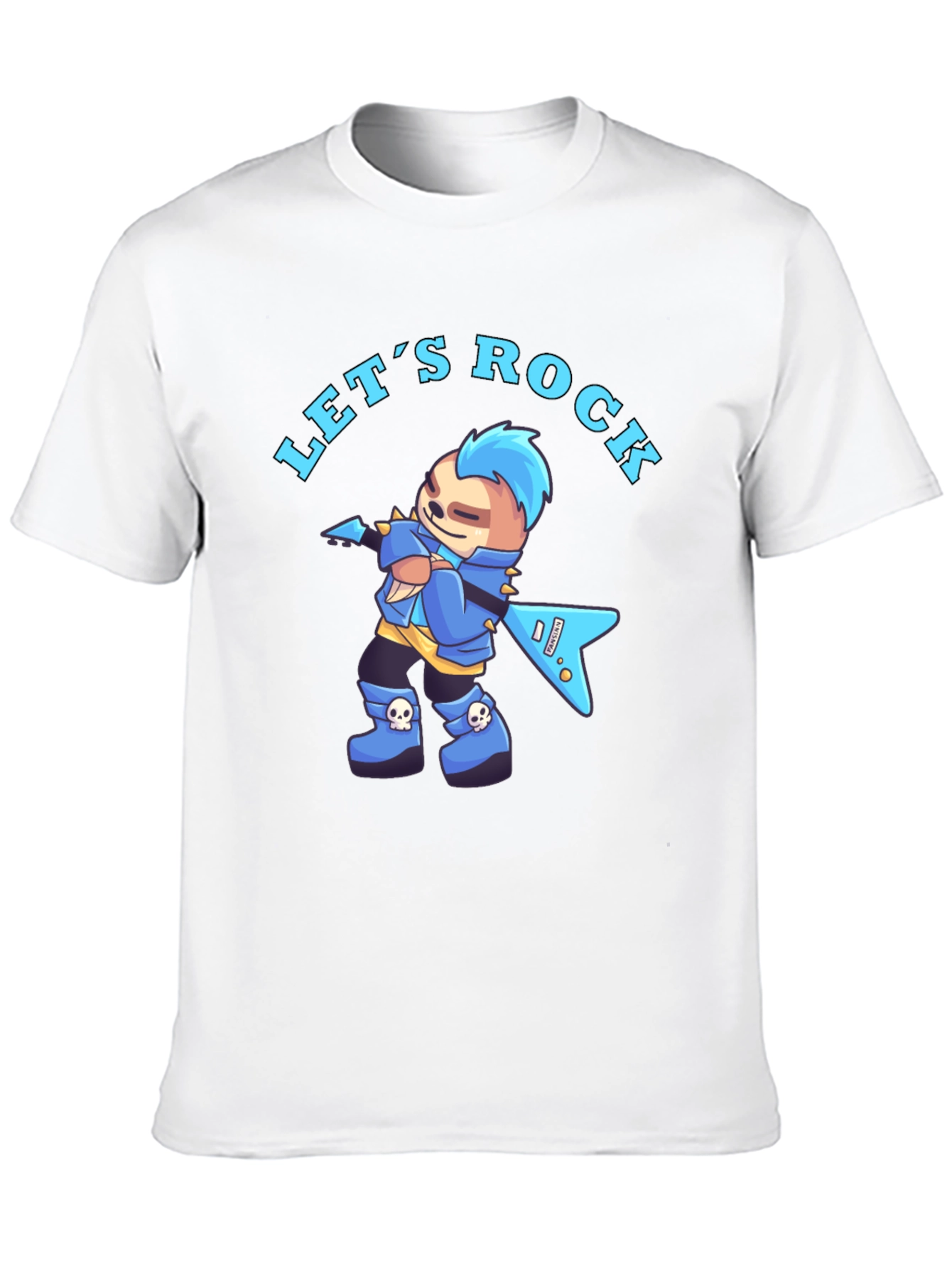 Lets Rock Sloth Graphic Tee - Black Cotton Shirt