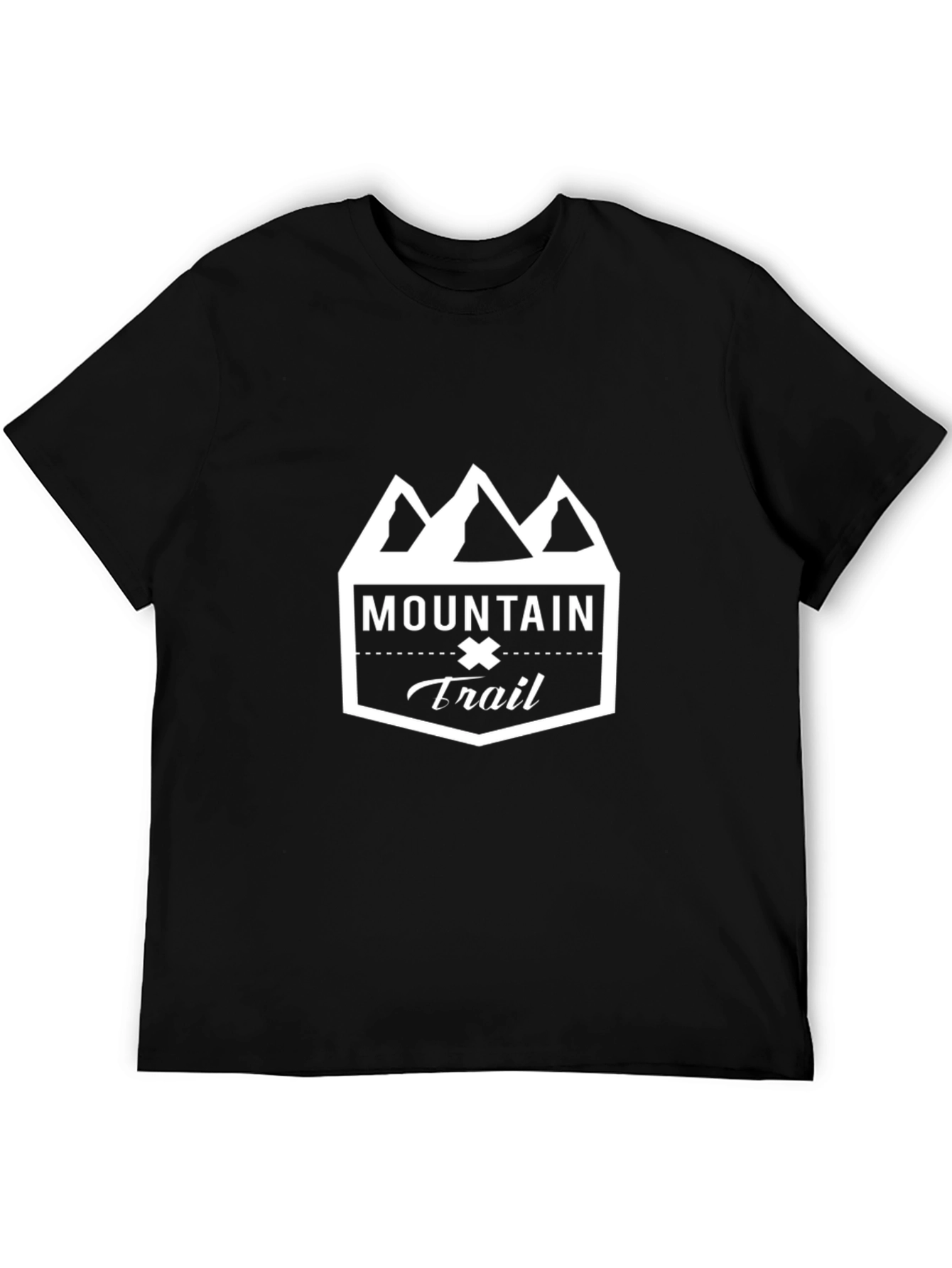 Mountain Trail Graphic Tee - Black Cotton Shirt