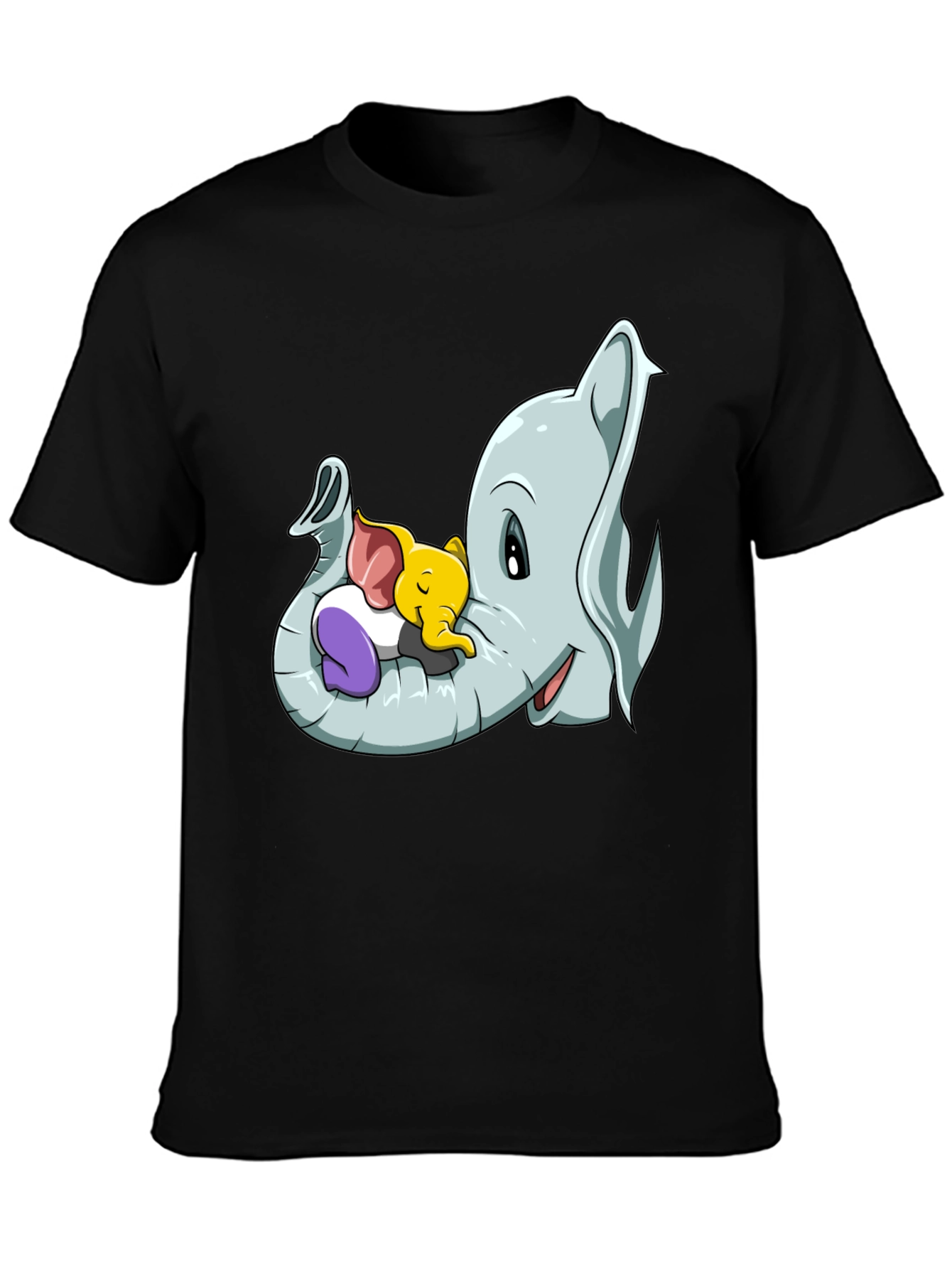 Cute Elephant Family Cartoon T-Shirt