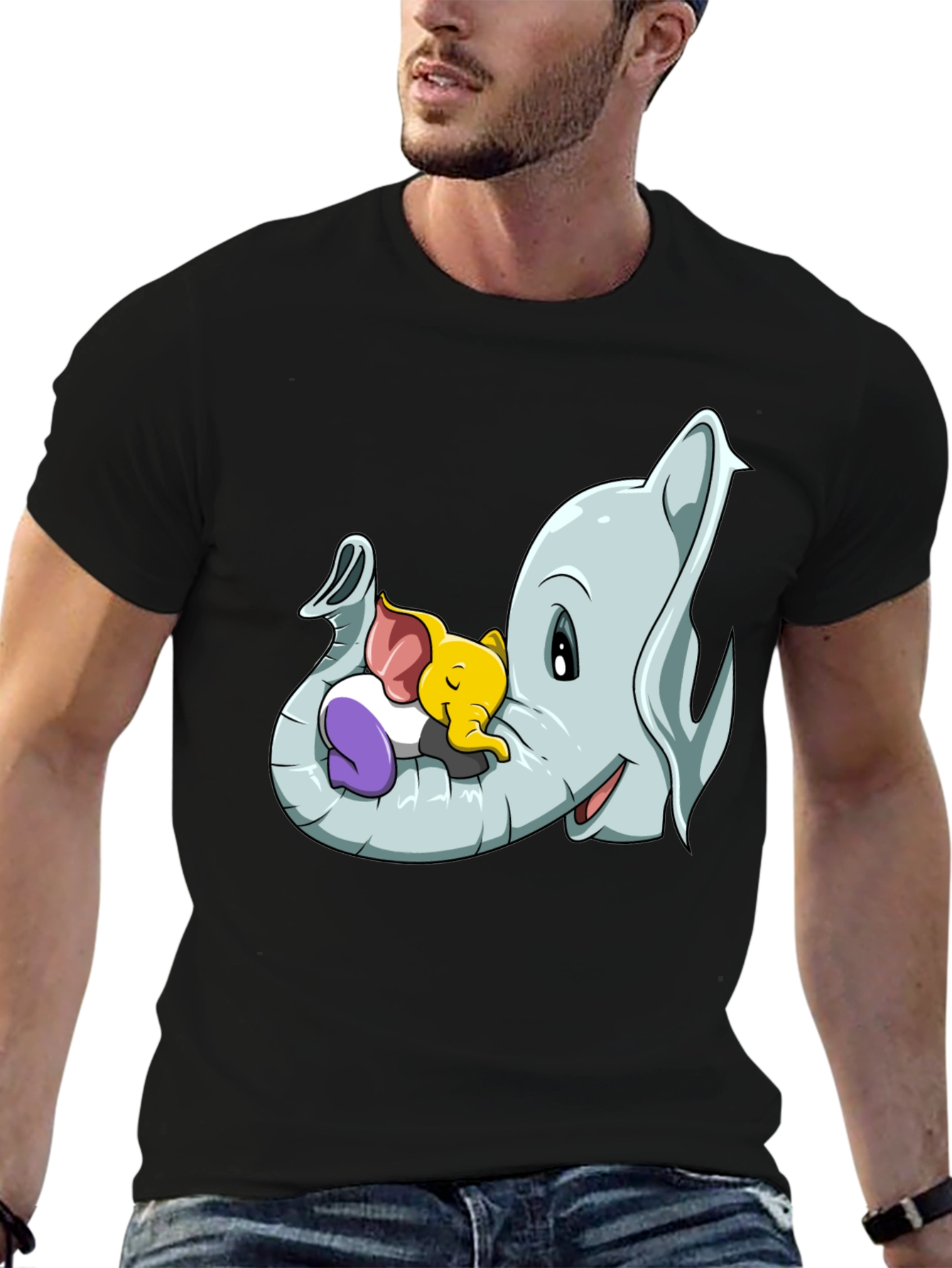 Cute Elephant Family Cartoon T-Shirt