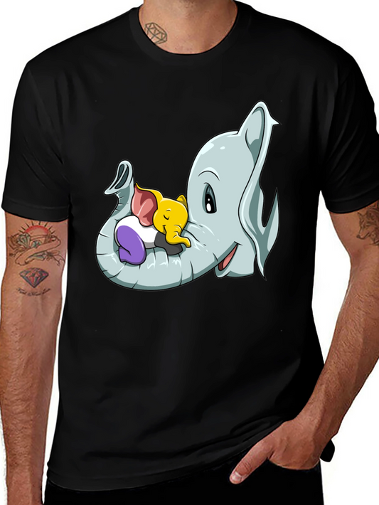 Cute Elephant Family Cartoon T-Shirt