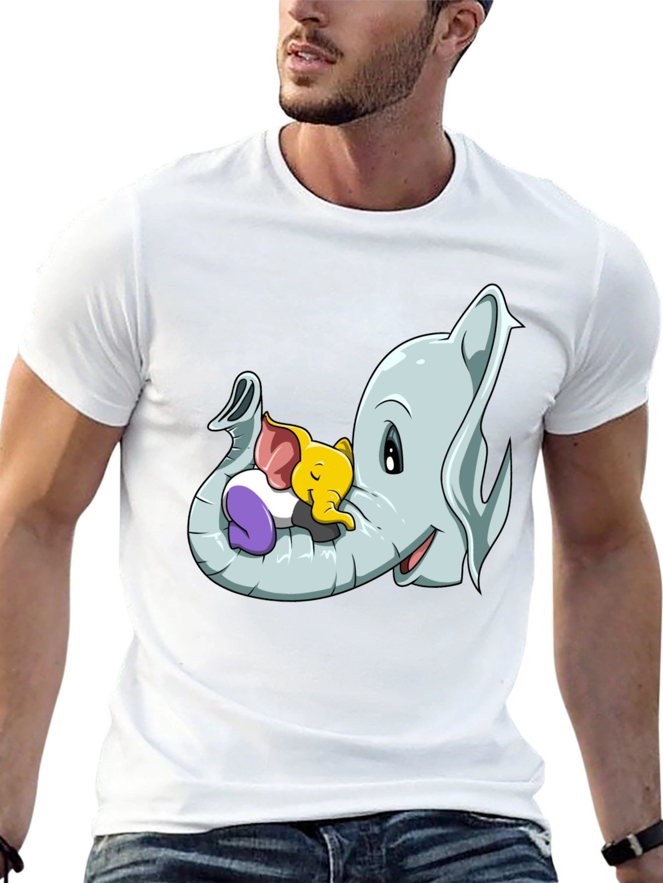 Cute Elephant Family Cartoon T-Shirt
