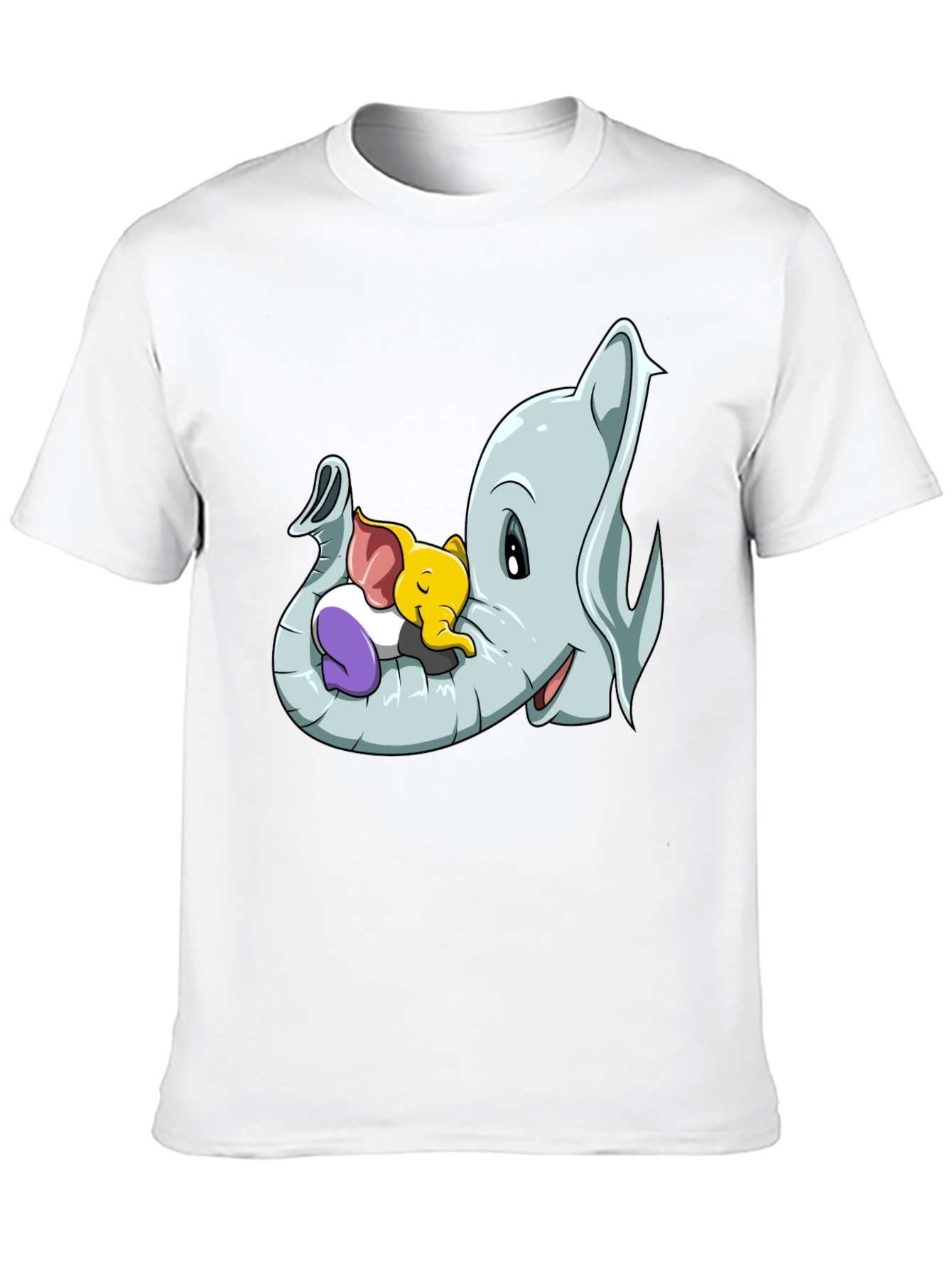 Cute Elephant Family Cartoon T-Shirt