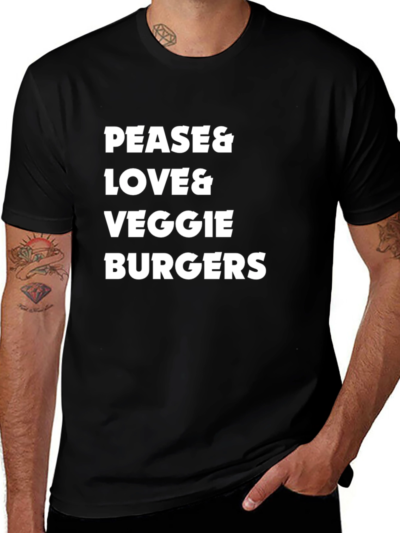 Pease Love Veggie Burgers T-Shirt