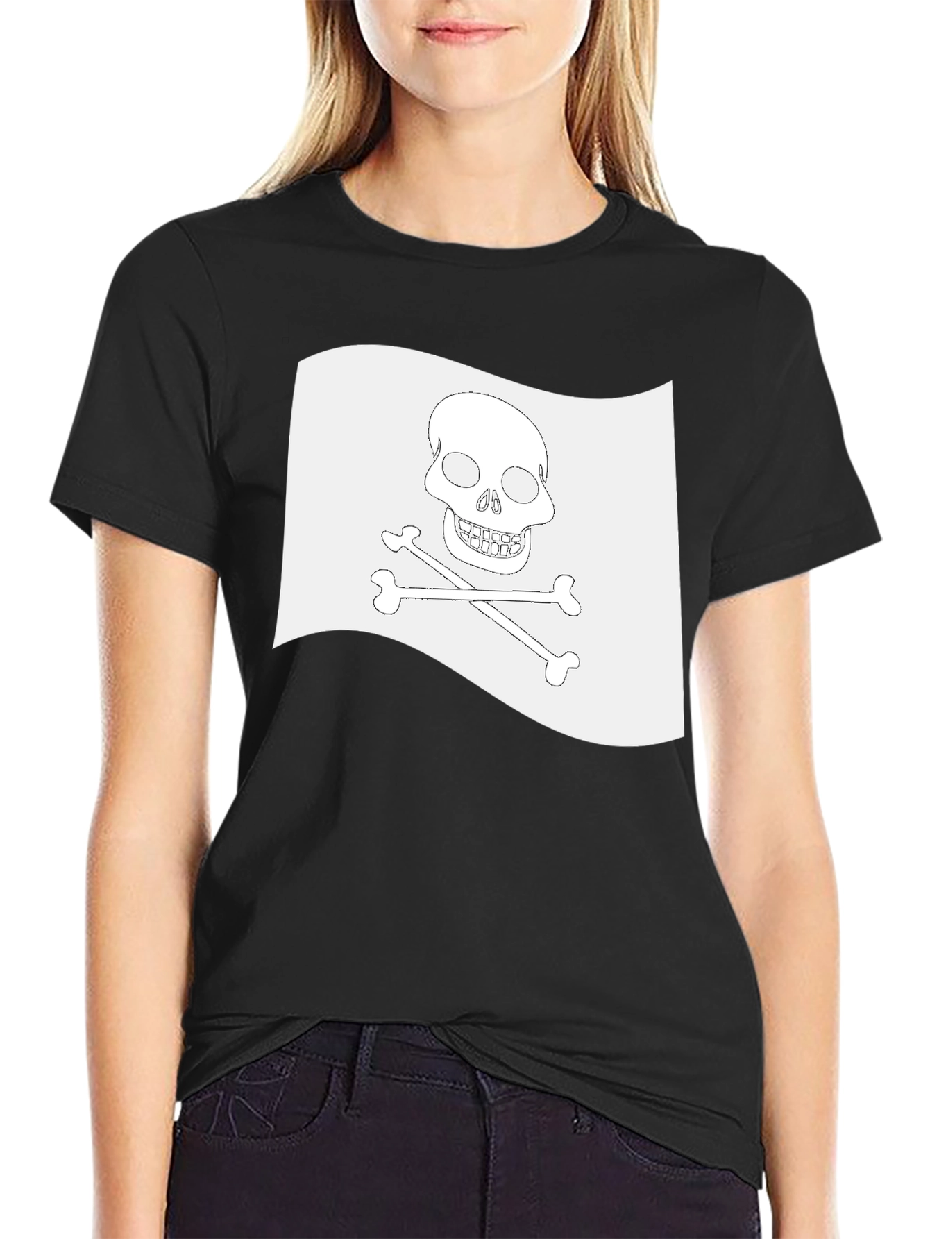 Skull & Crossbones Pirate Flag Black T-Shirt