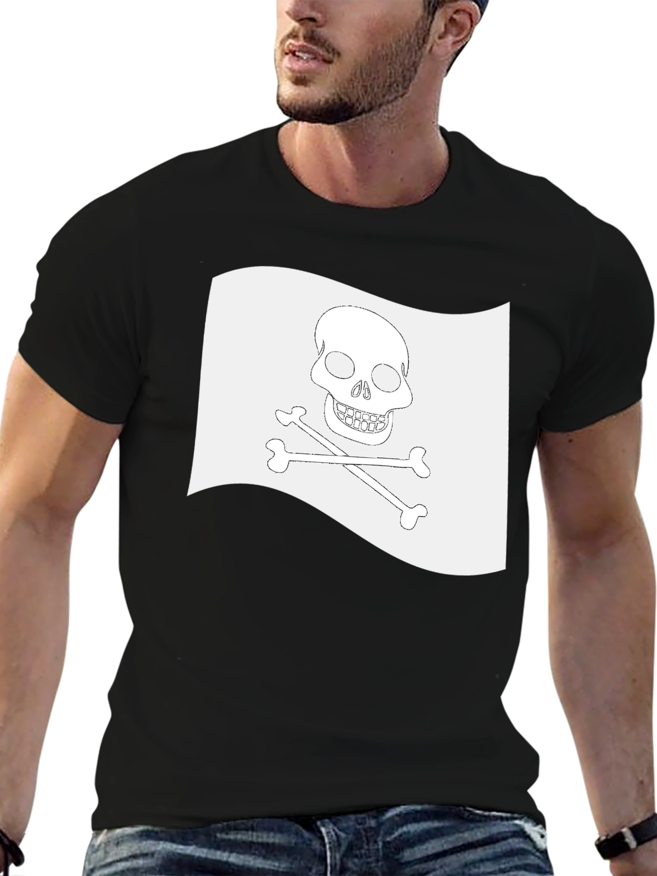Skull & Crossbones Pirate Flag Black T-Shirt