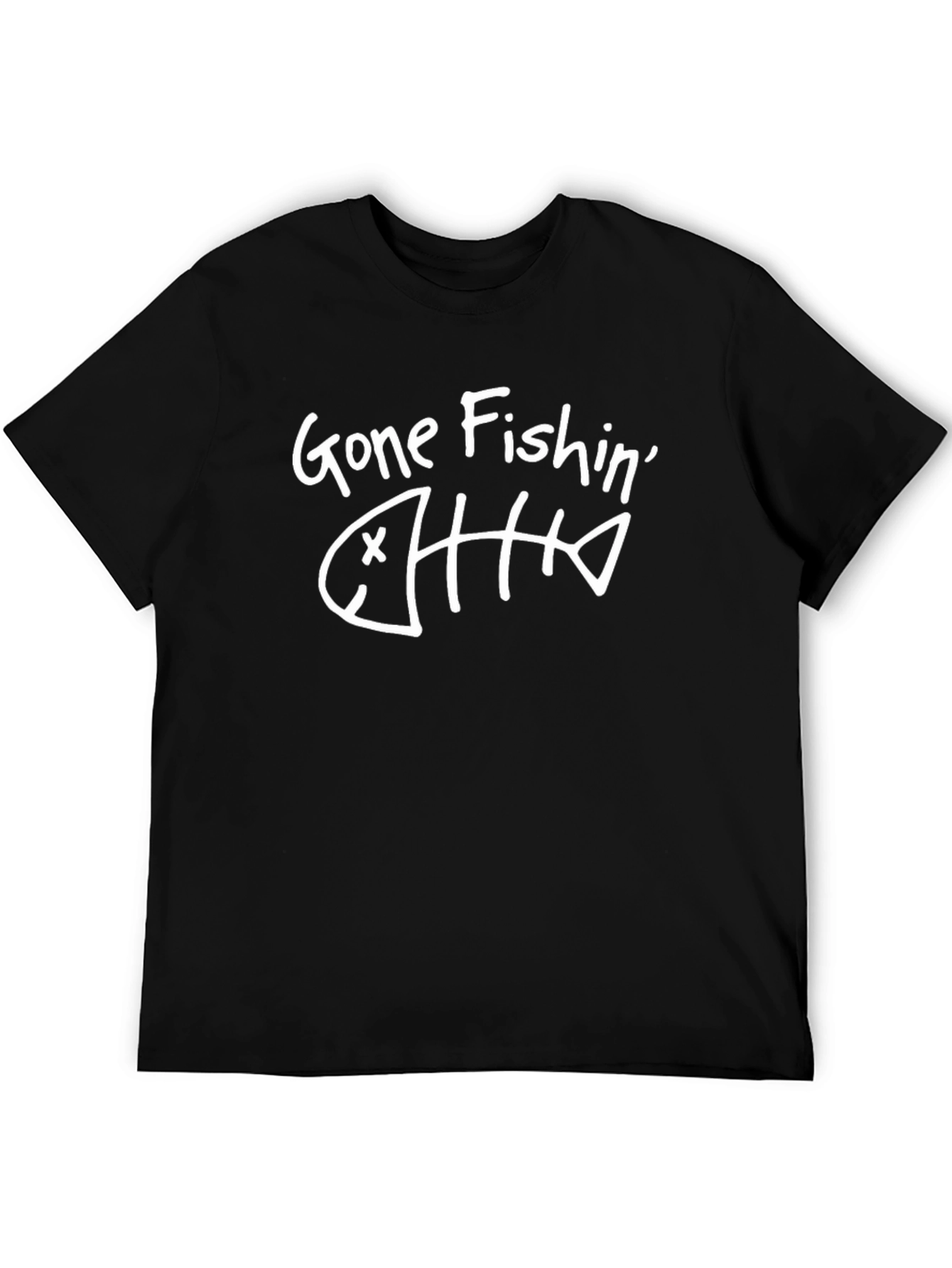 Gone Fishin T-Shirt - Funny Fishing Skeleton Tee