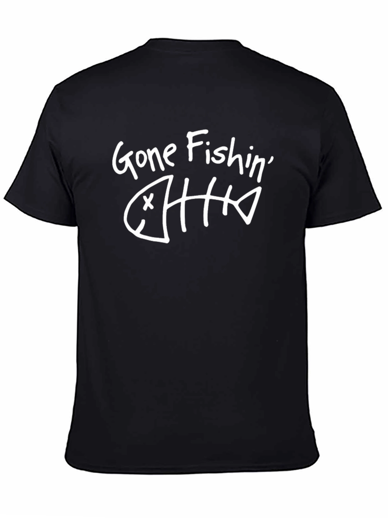Gone Fishin T-Shirt - Funny Fishing Skeleton Tee