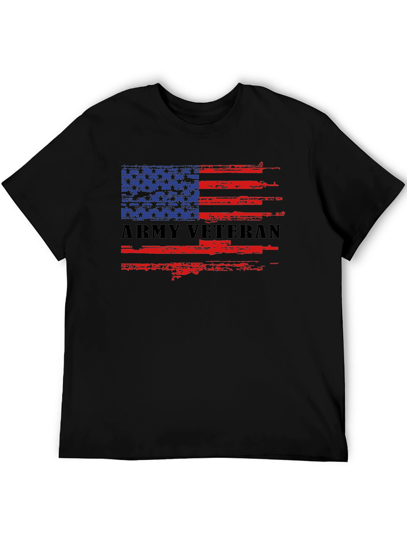 Army Veteran American Flag Graphic T-Shirt