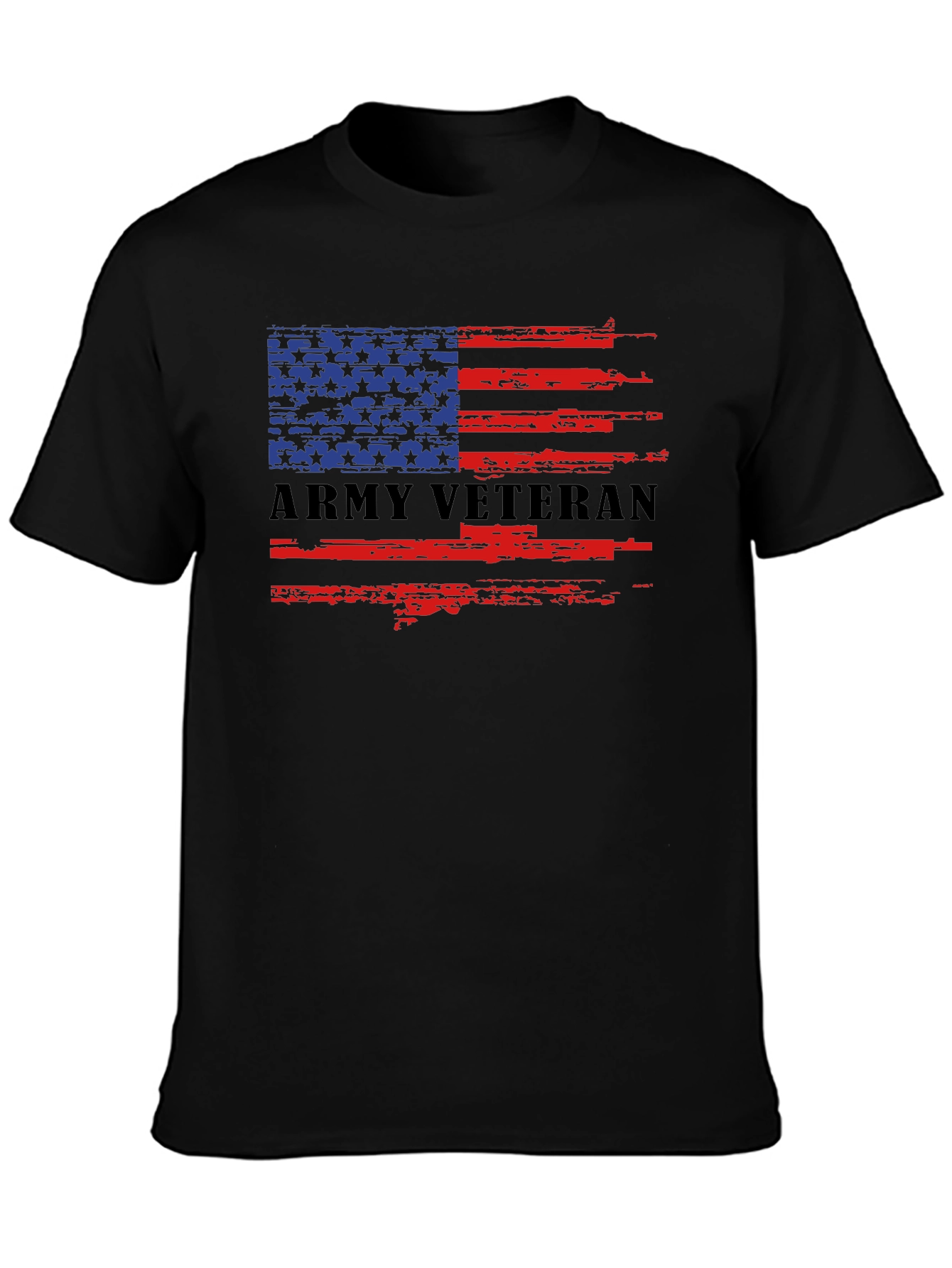 Army Veteran American Flag Graphic T-Shirt