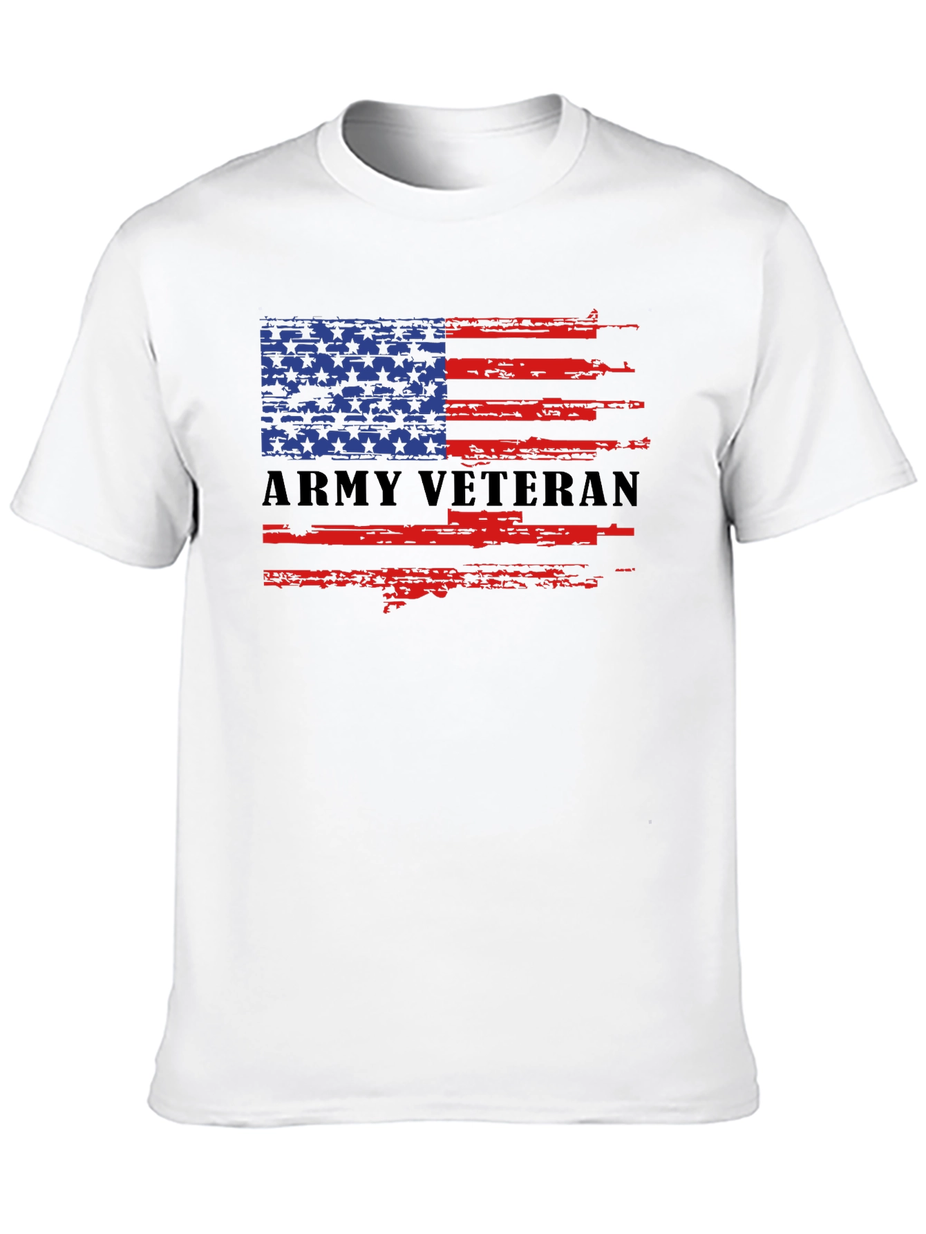 Army Veteran American Flag Graphic T-Shirt