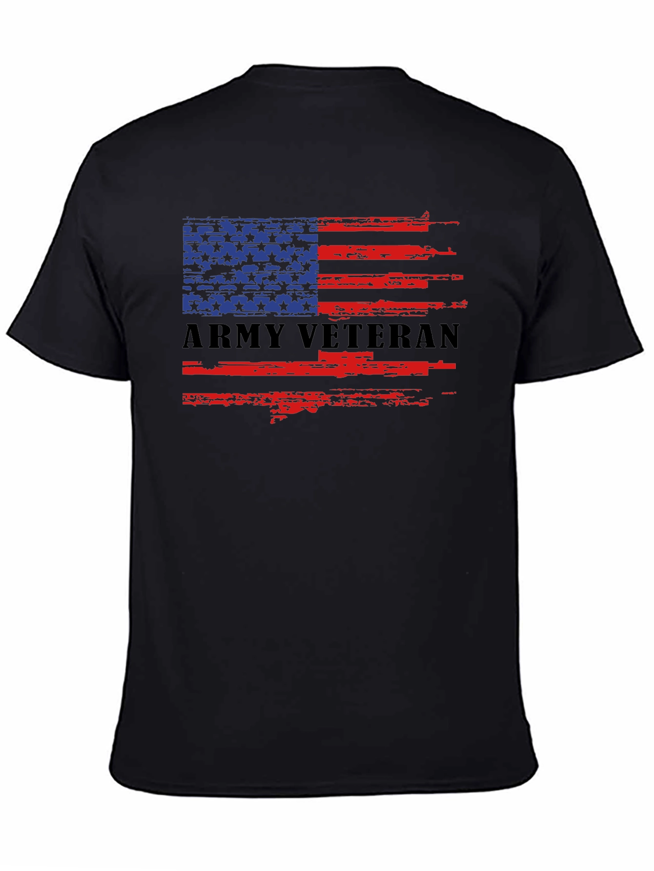 Army Veteran American Flag Graphic T-Shirt