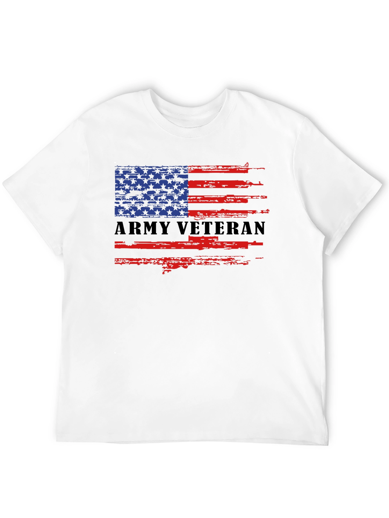 Army Veteran American Flag Graphic T-Shirt