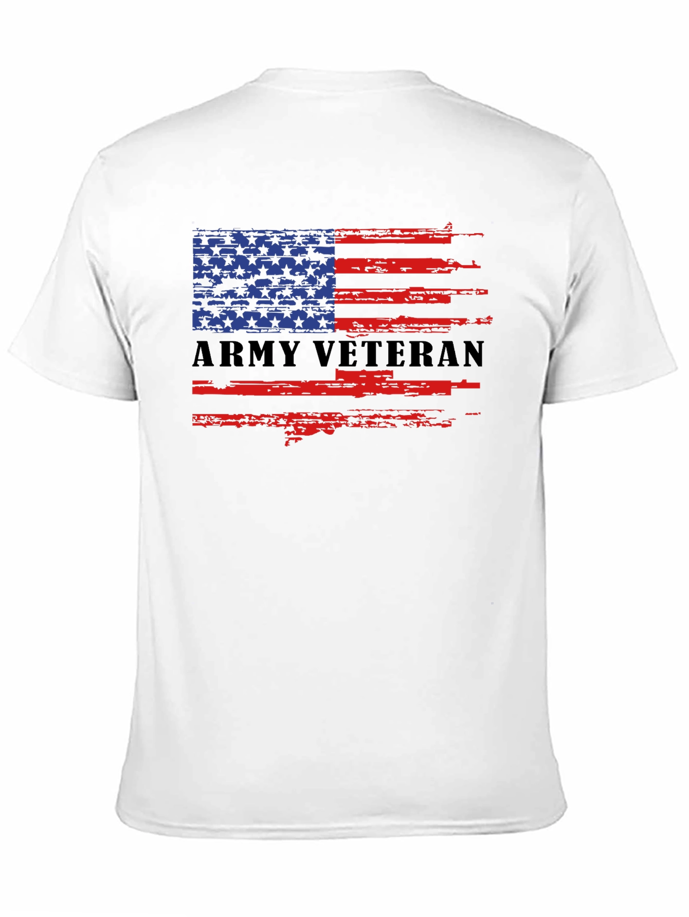 Army Veteran American Flag Graphic T-Shirt
