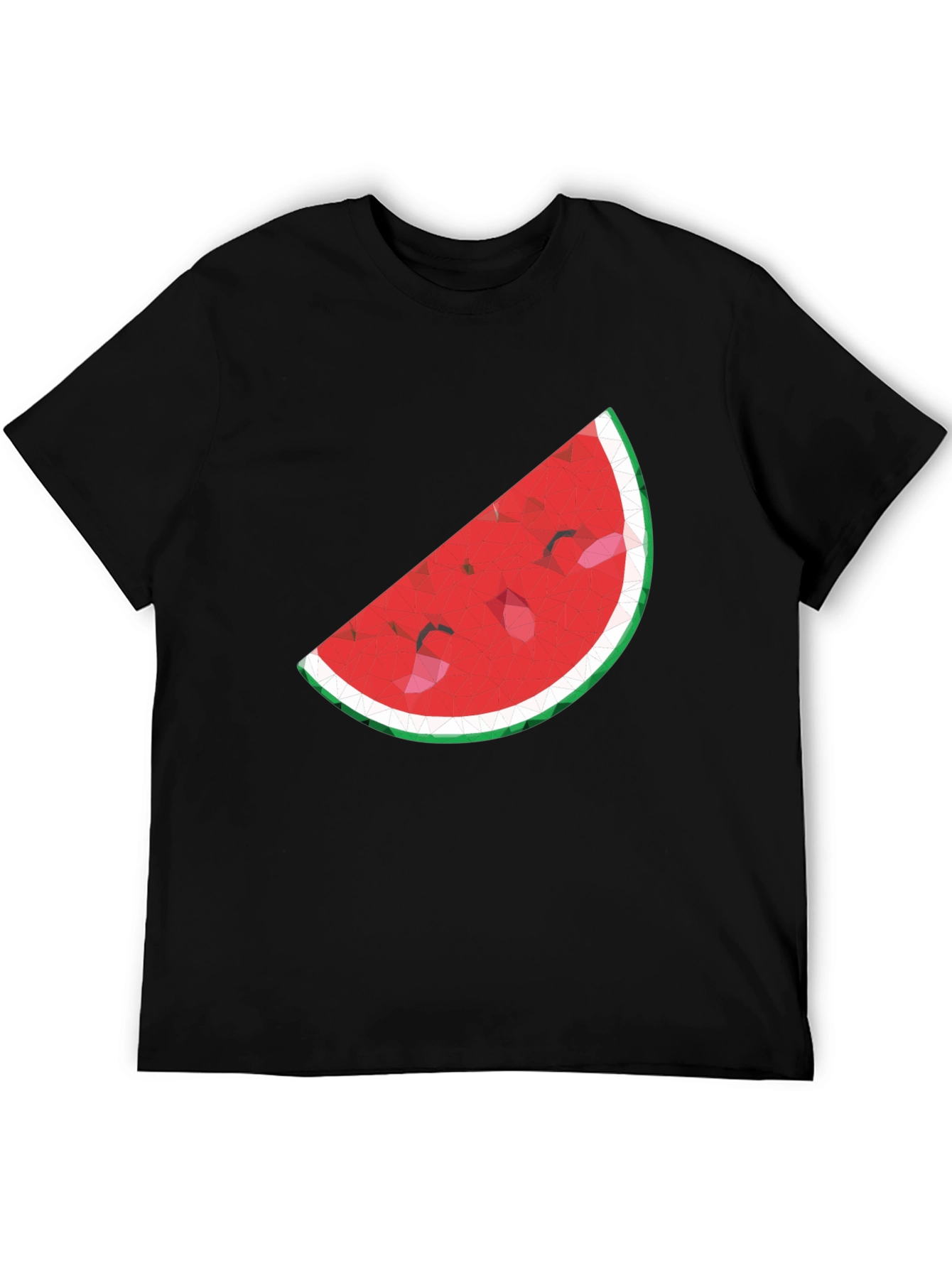 Stylish Watermelon Slice Graphic Tee - Black