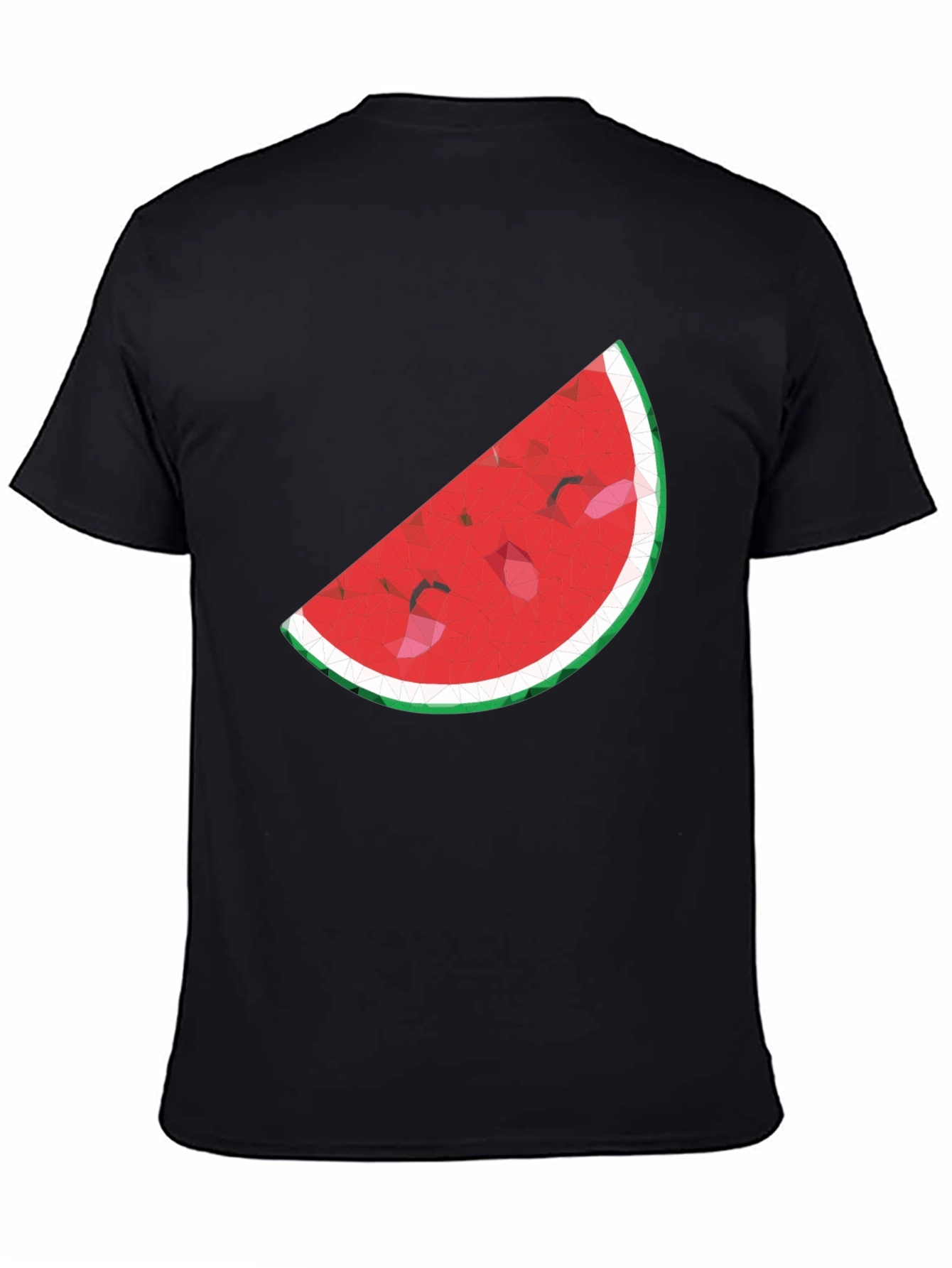Stylish Watermelon Slice Graphic Tee - Black