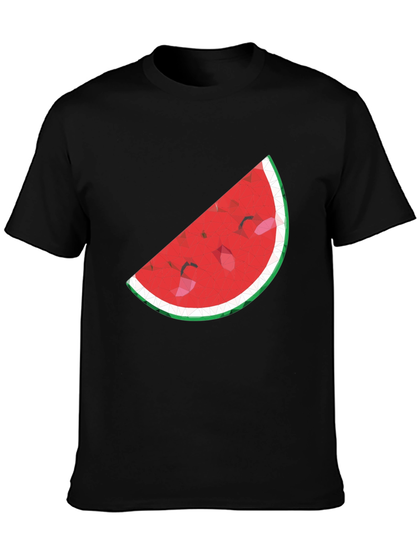 Stylish Watermelon Slice Graphic Tee - Black