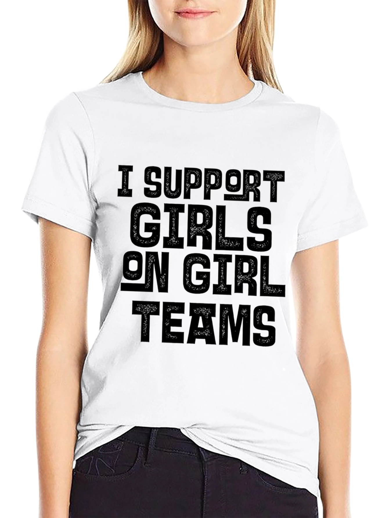 I Support Girls on Girl Teams Black T-Shirt
