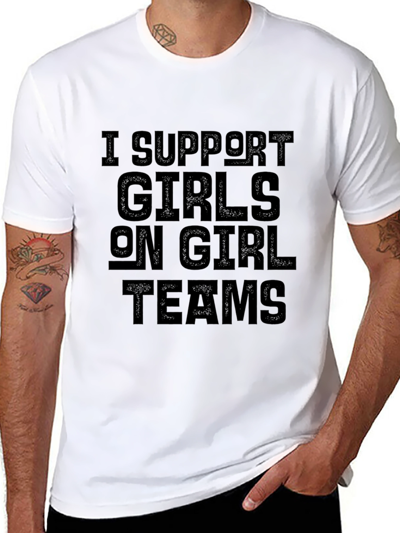 I Support Girls on Girl Teams Black T-Shirt