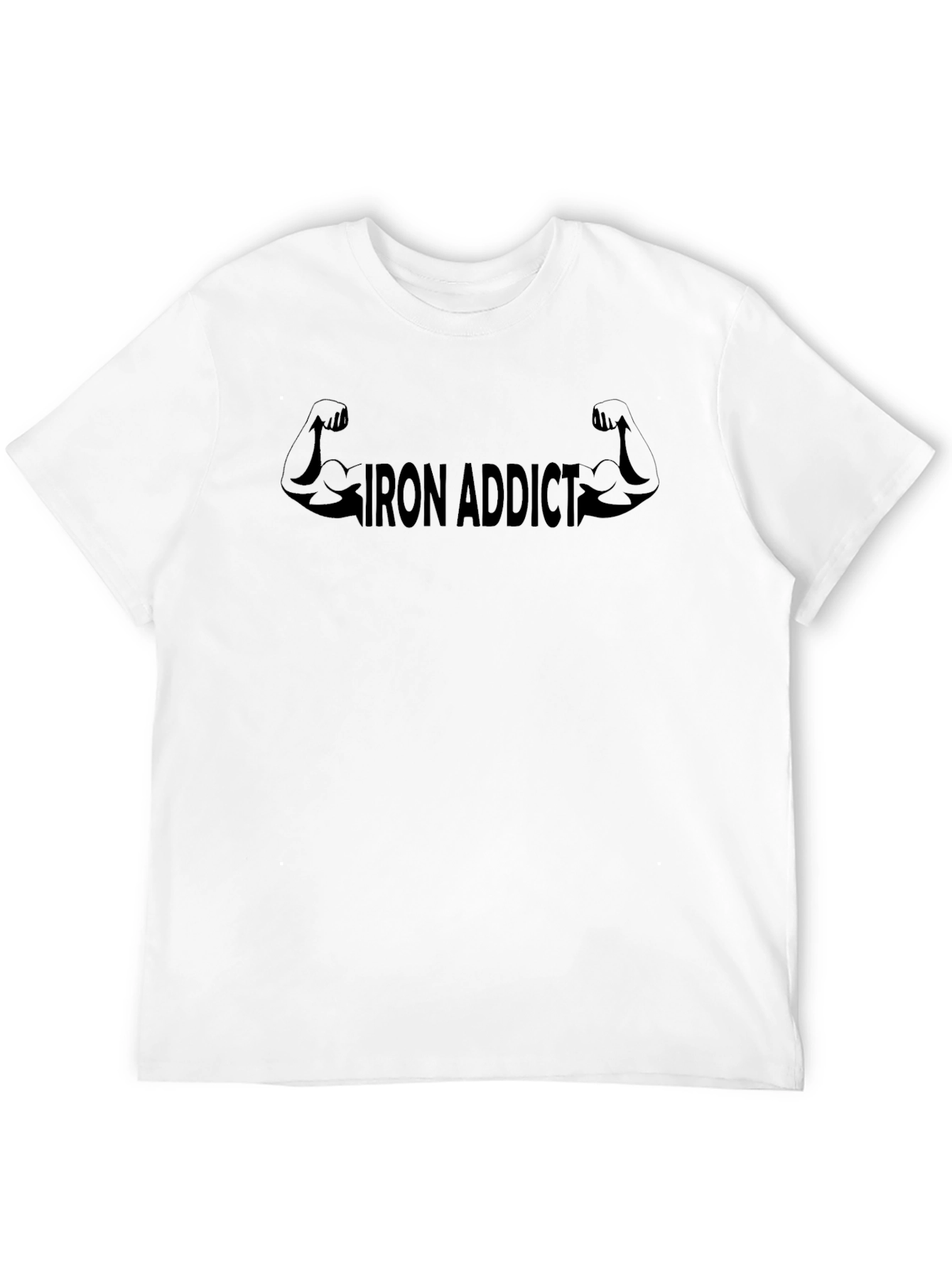 Iron Addict Black Graphic Tee for Fitness Enthusiasts