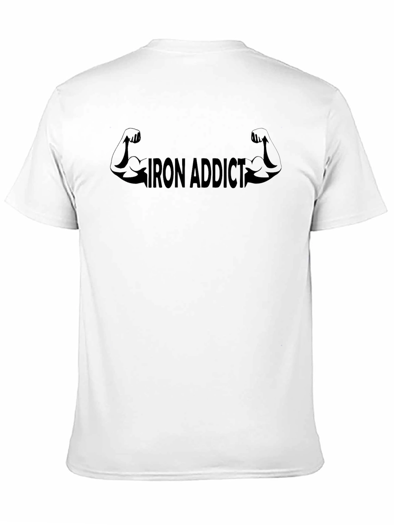 Iron Addict Black Graphic Tee for Fitness Enthusiasts