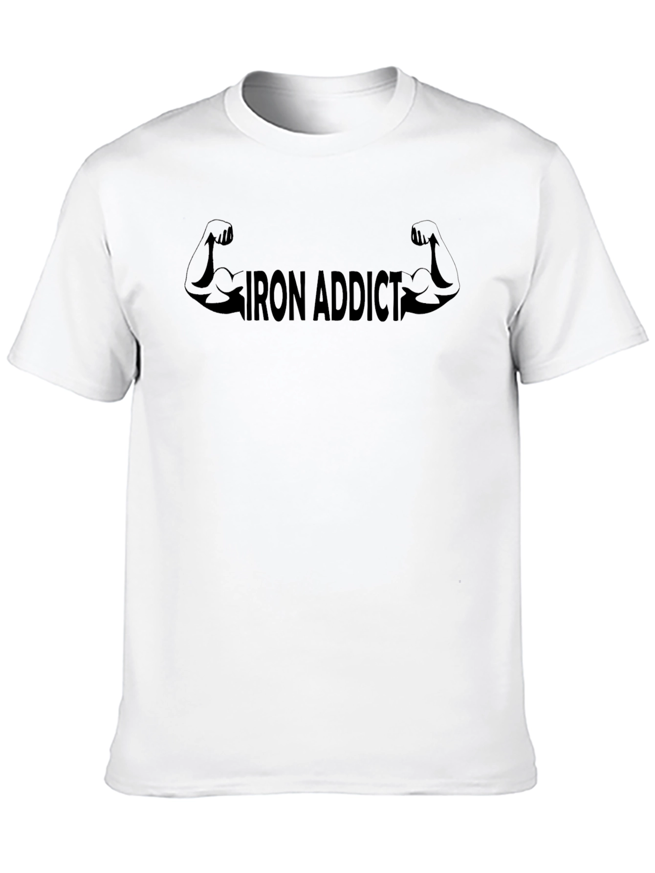 Iron Addict Black Graphic Tee for Fitness Enthusiasts