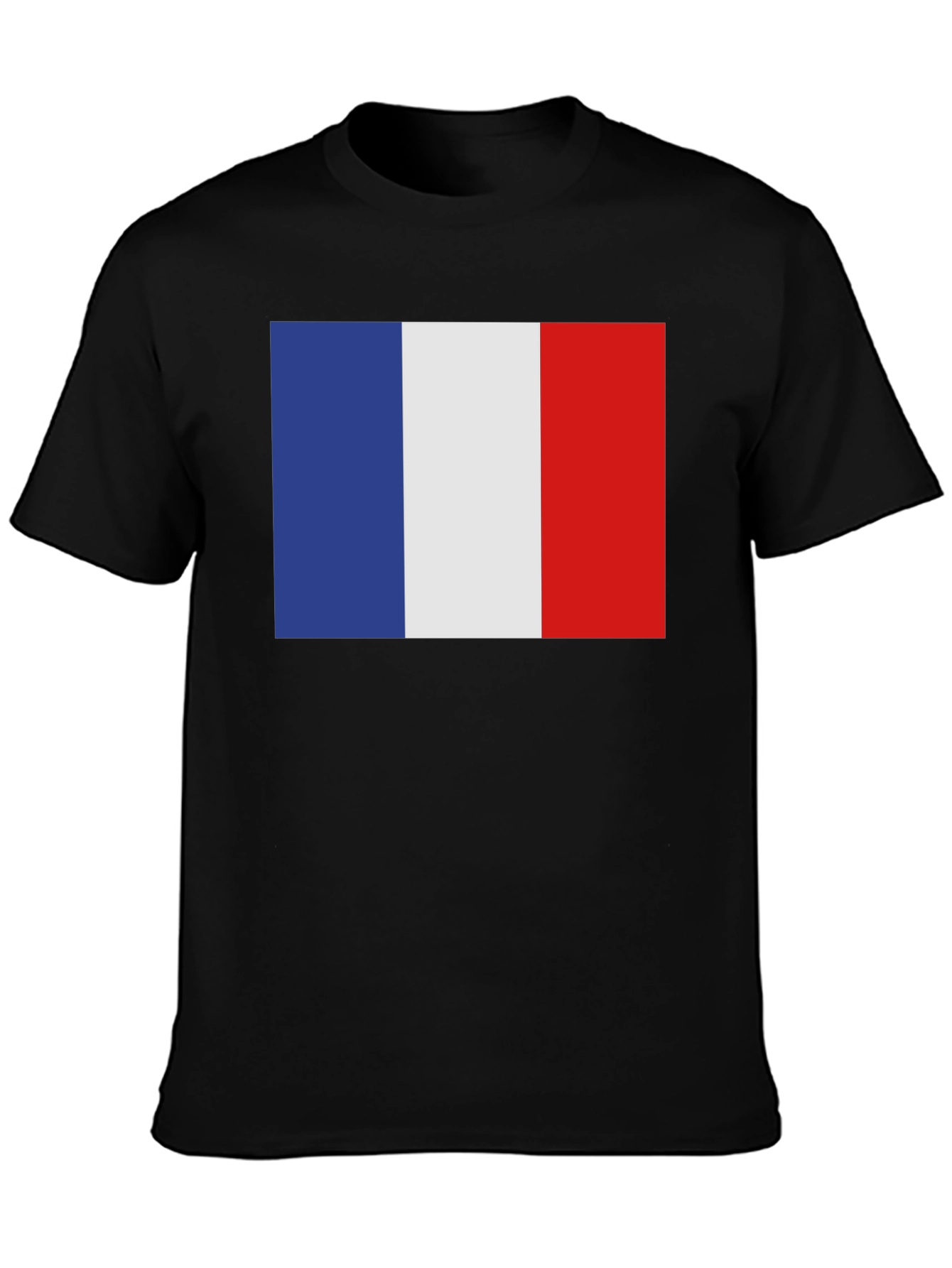 French Flag T-Shirt - Black Casual Tee