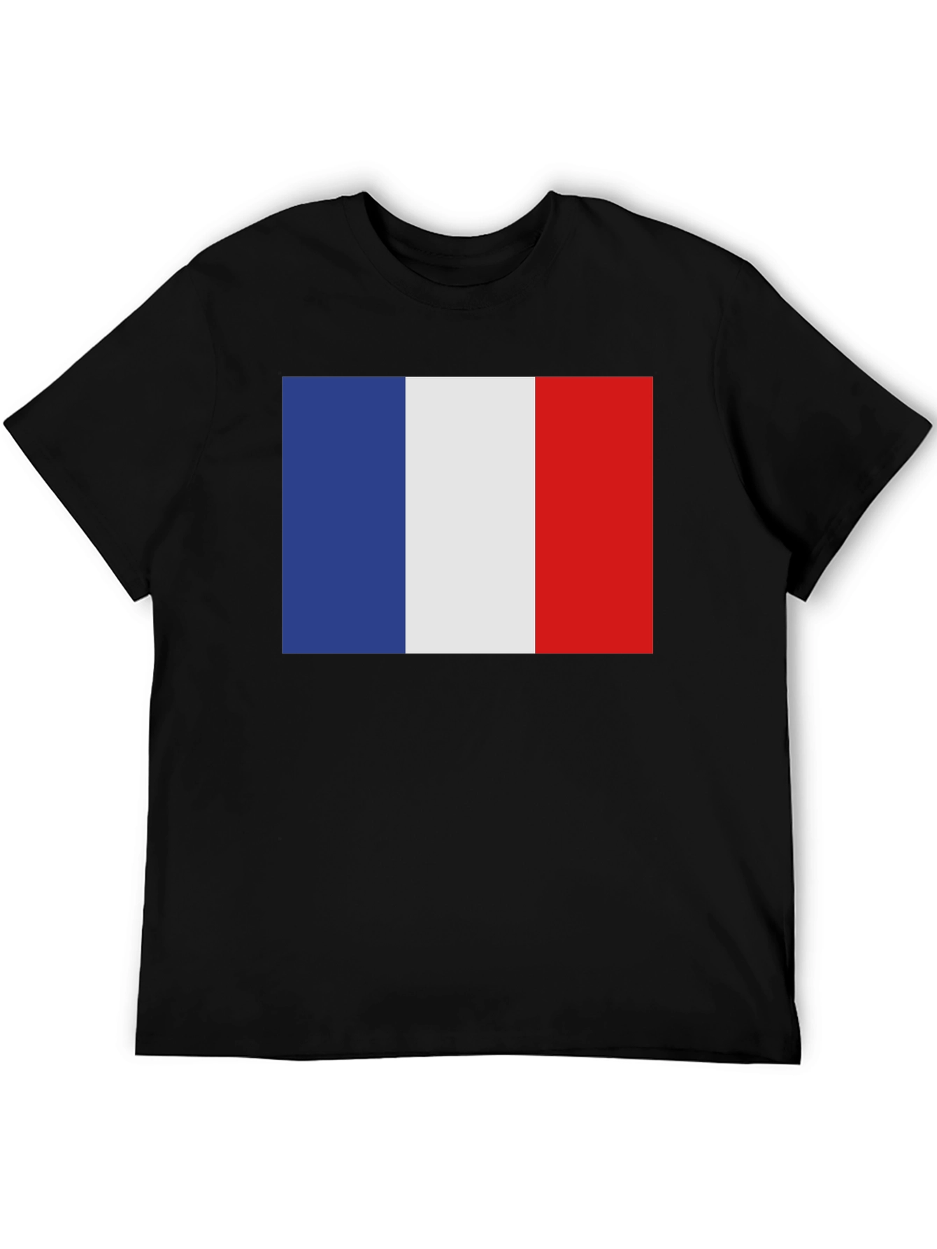 French Flag T-Shirt - Black Casual Tee