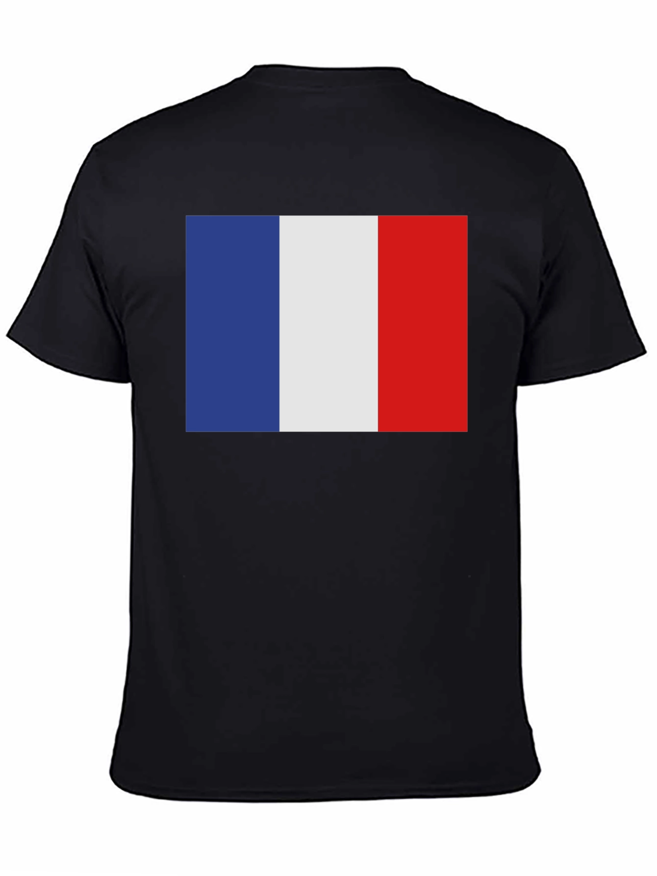 French Flag T-Shirt - Black Casual Tee