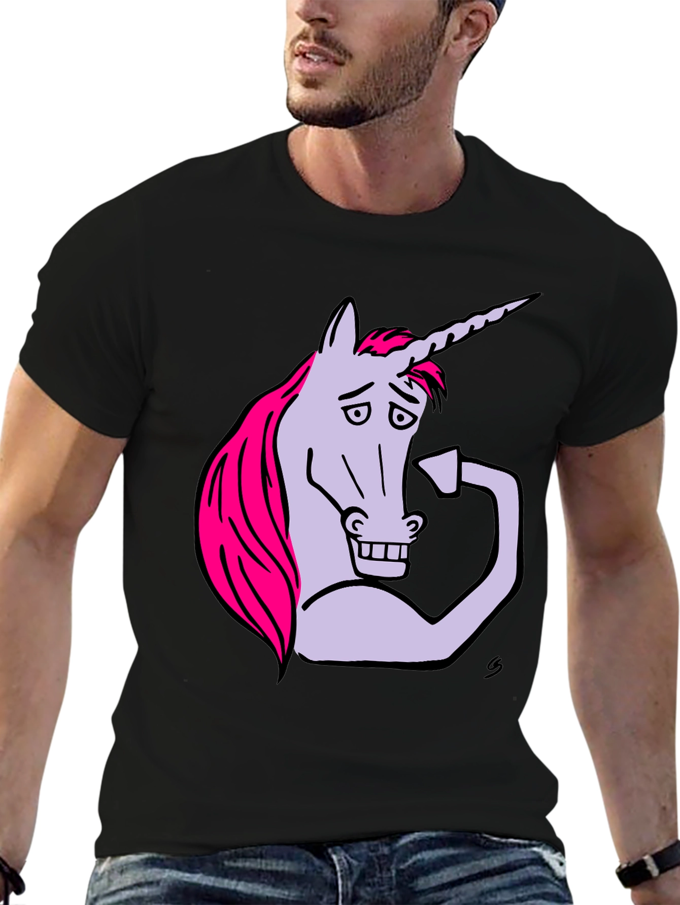 Funny Unicorn Flexing Bicep T-Shirt