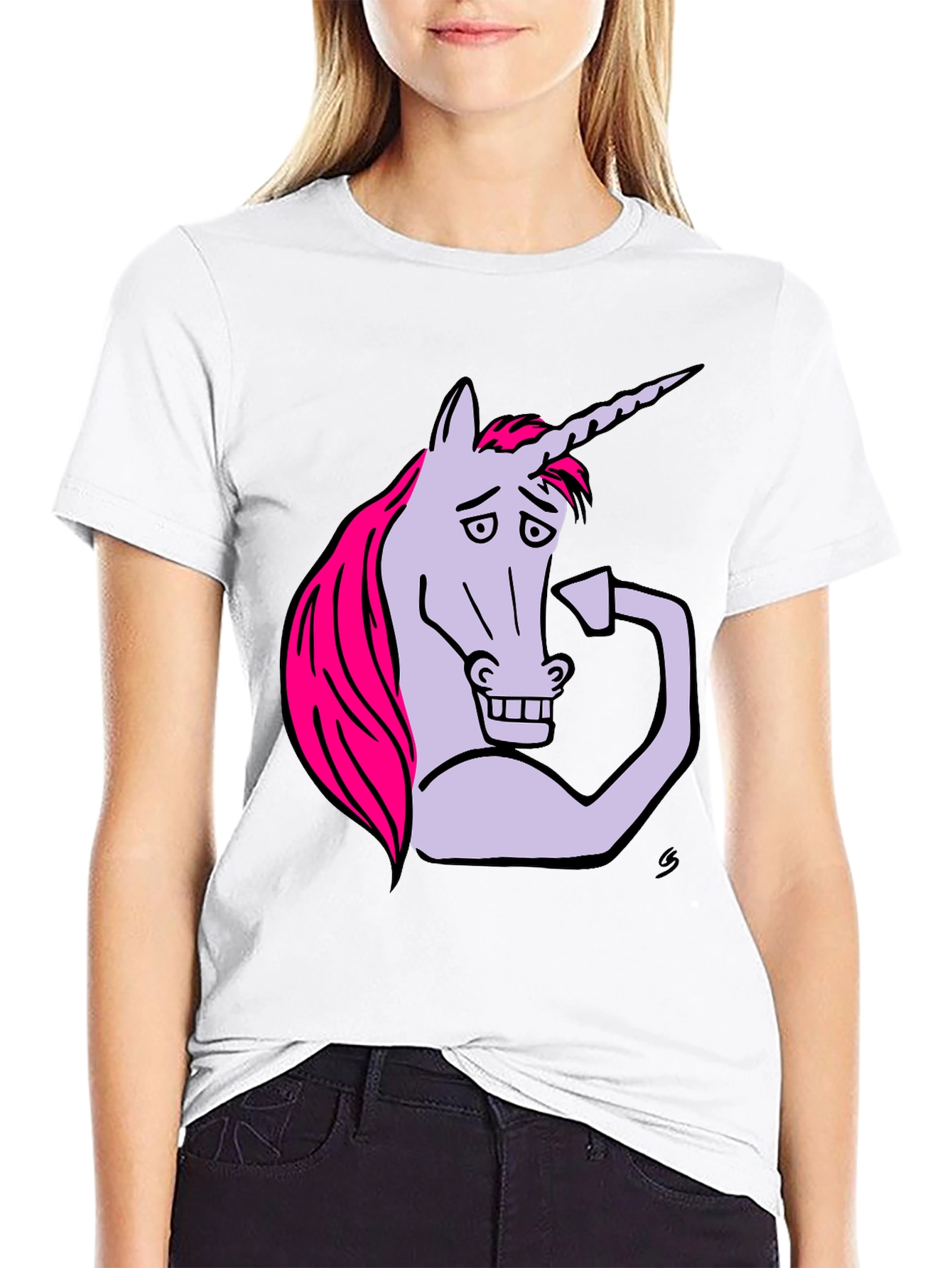 Funny Unicorn Flexing Bicep T-Shirt