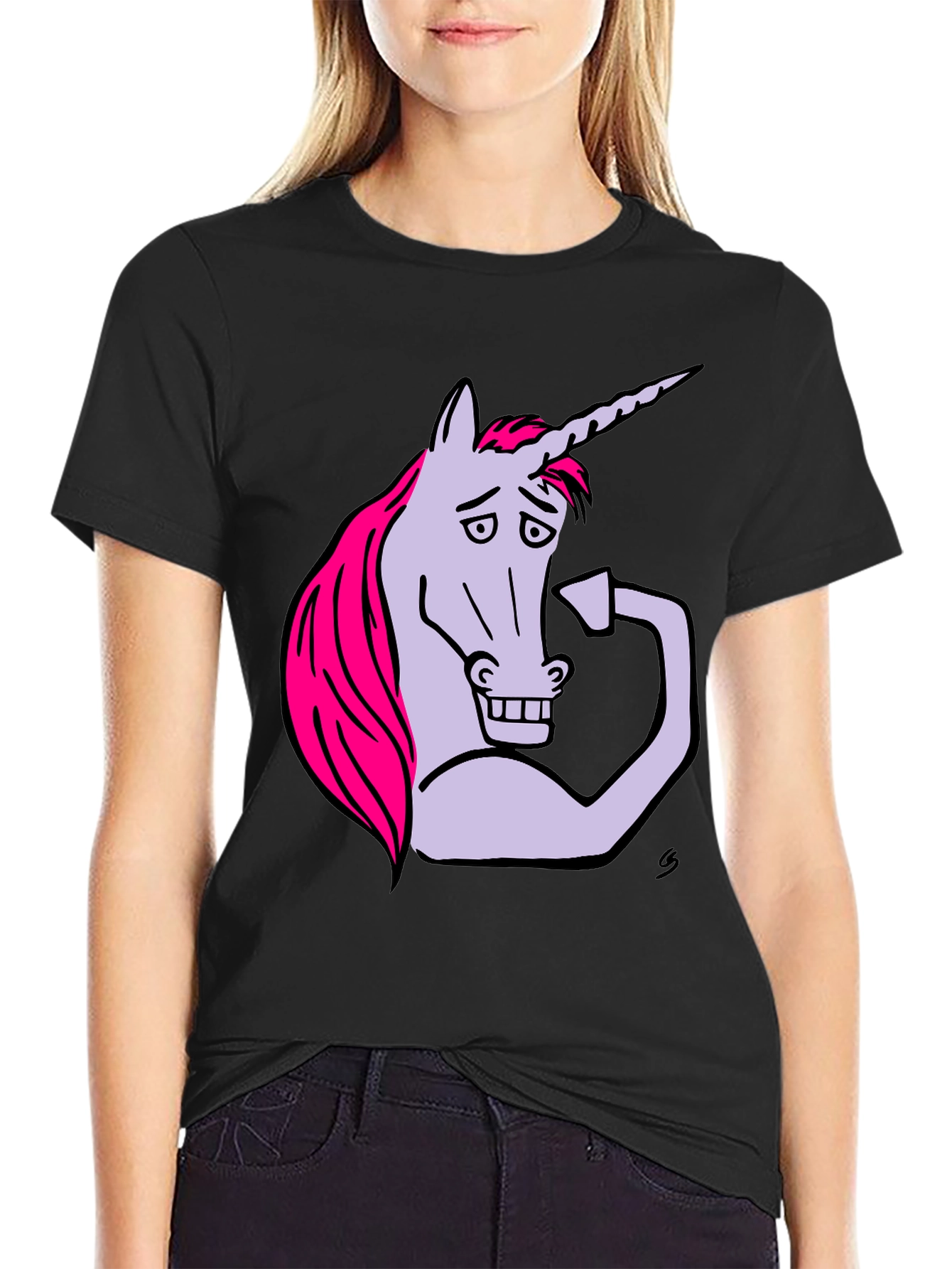 Funny Unicorn Flexing Bicep T-Shirt