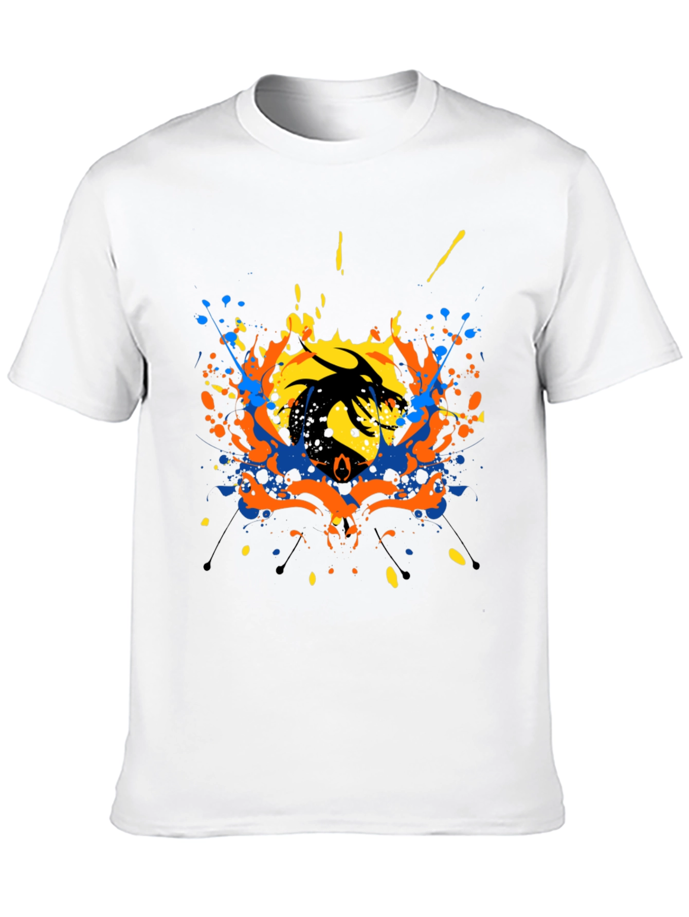 Abstract Dragon Graphic Black T-Shirt