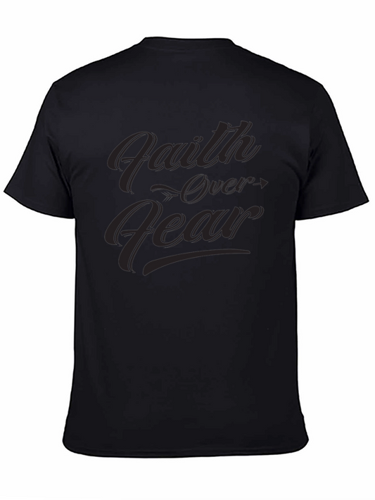 Faith Over Fear Black Graphic Tee - Inspiring Christian Apparel