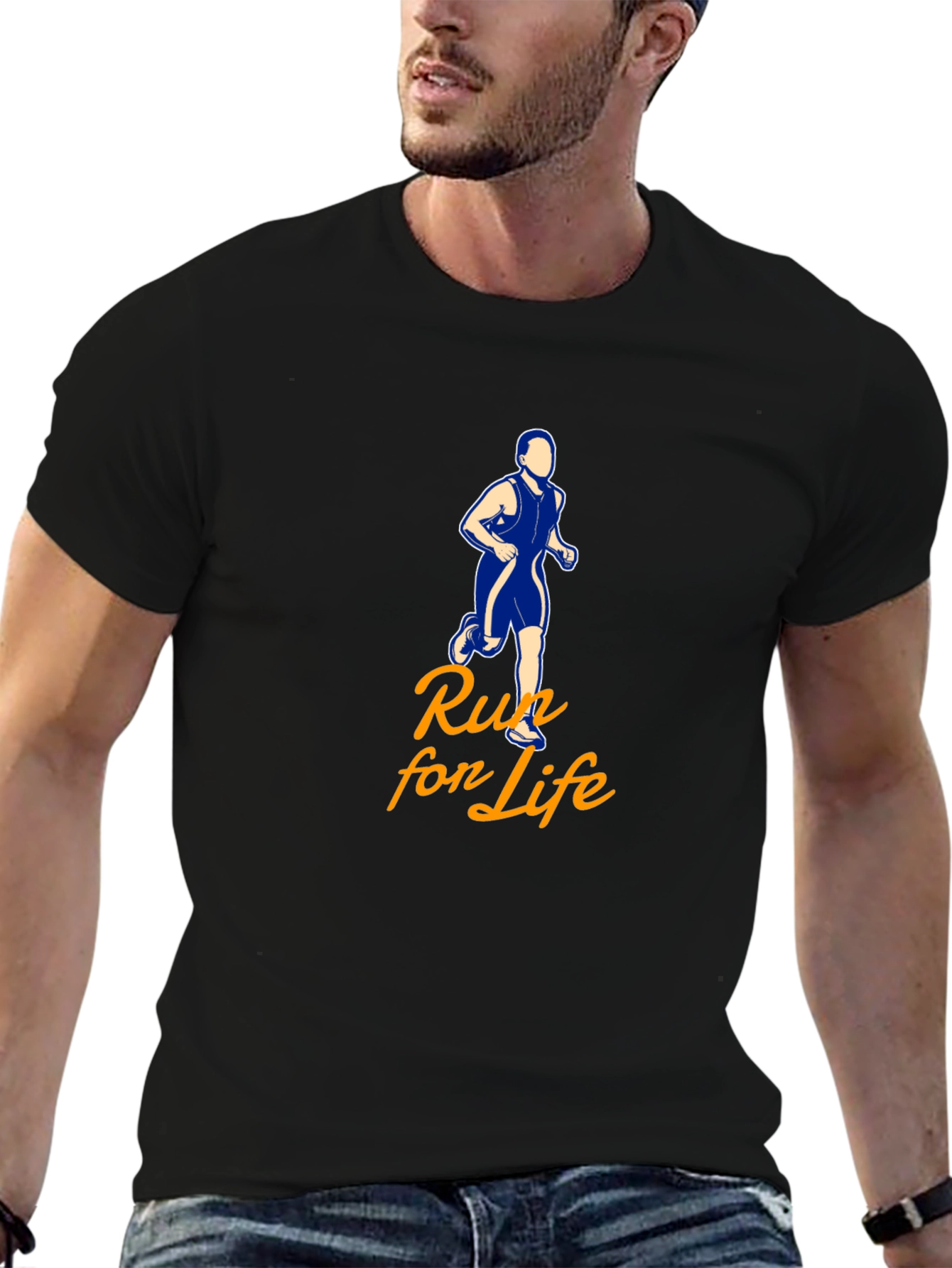 Run for Life Graphic Tee - Black
