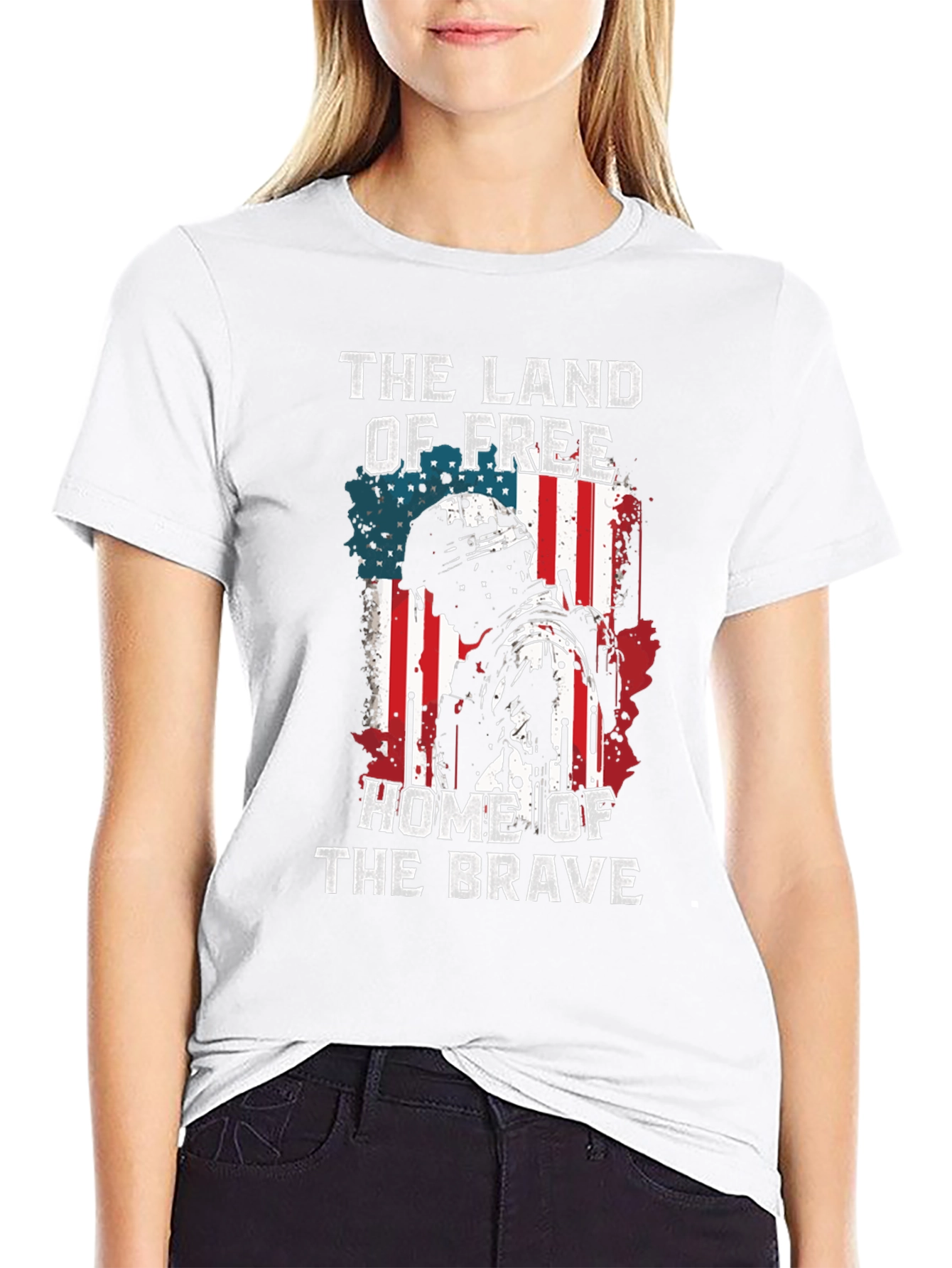 Land of Free Home of Brave Patriotic T-Shirt
