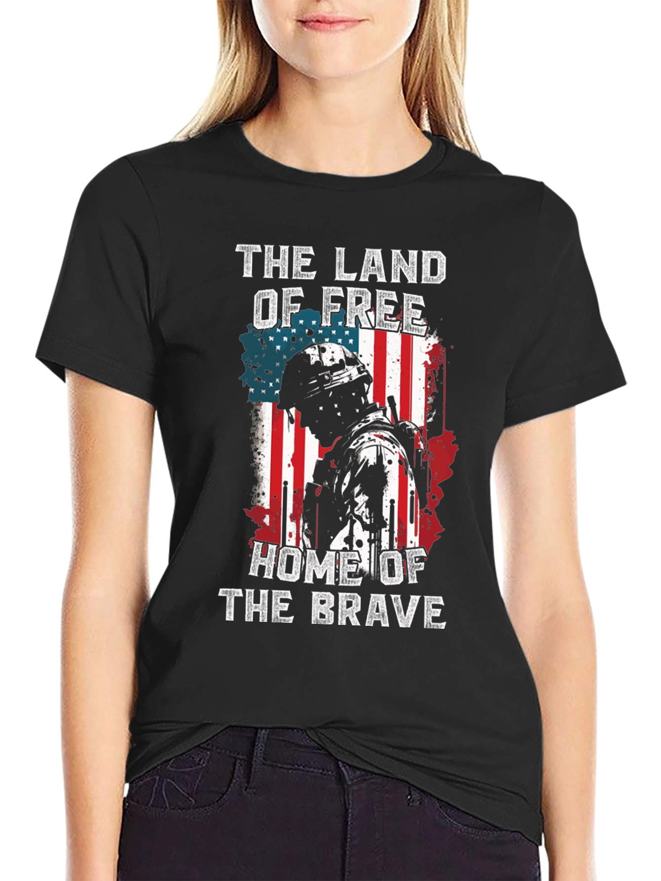 Land of Free Home of Brave Patriotic T-Shirt