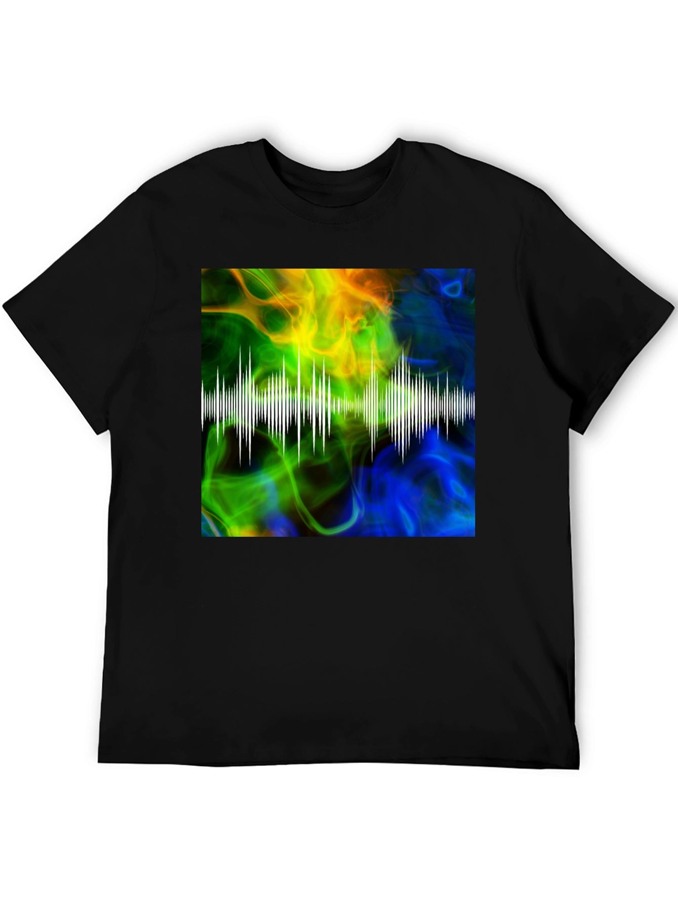 Abstract Soundwave Graphic Black T-Shirt