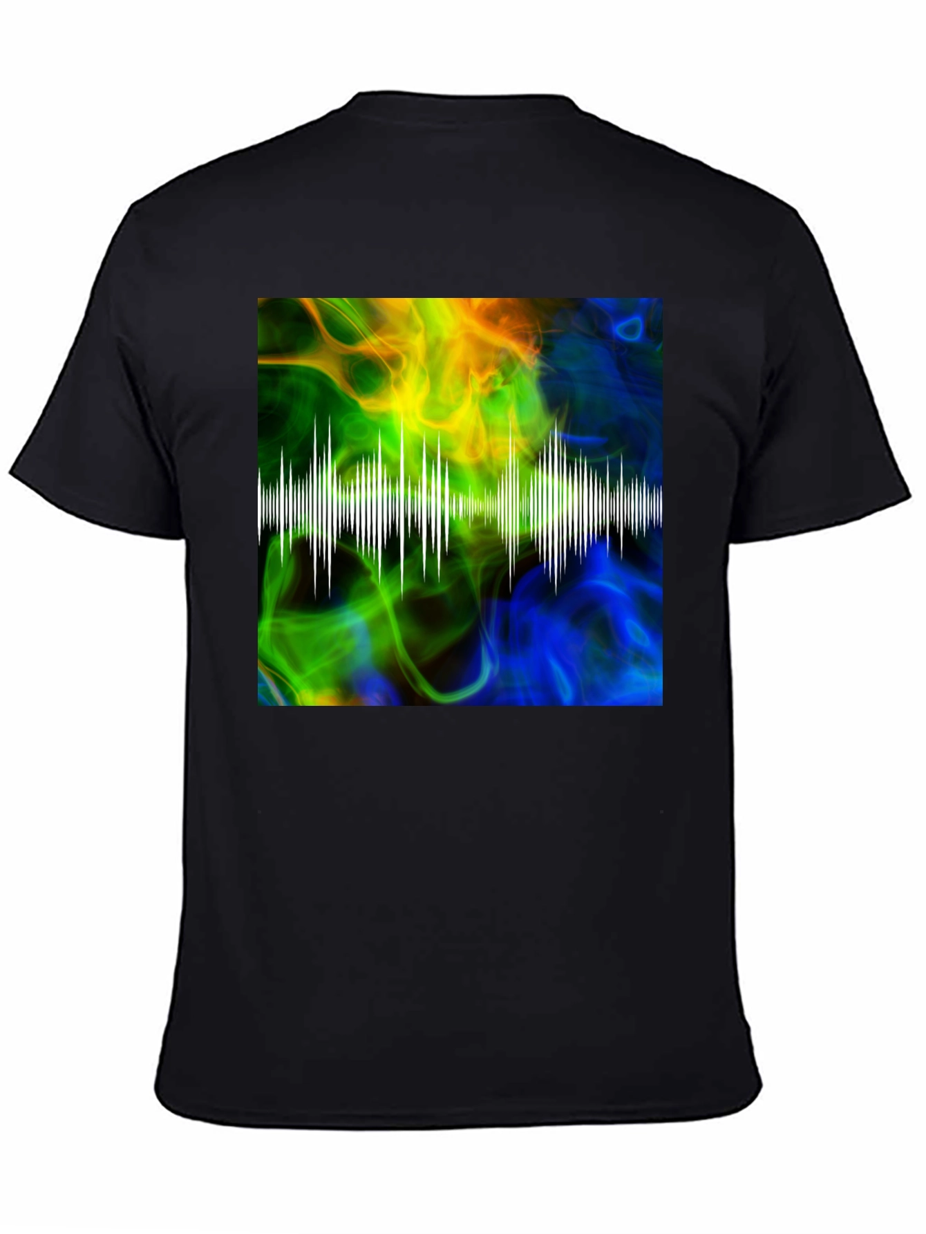 Abstract Soundwave Graphic Black T-Shirt