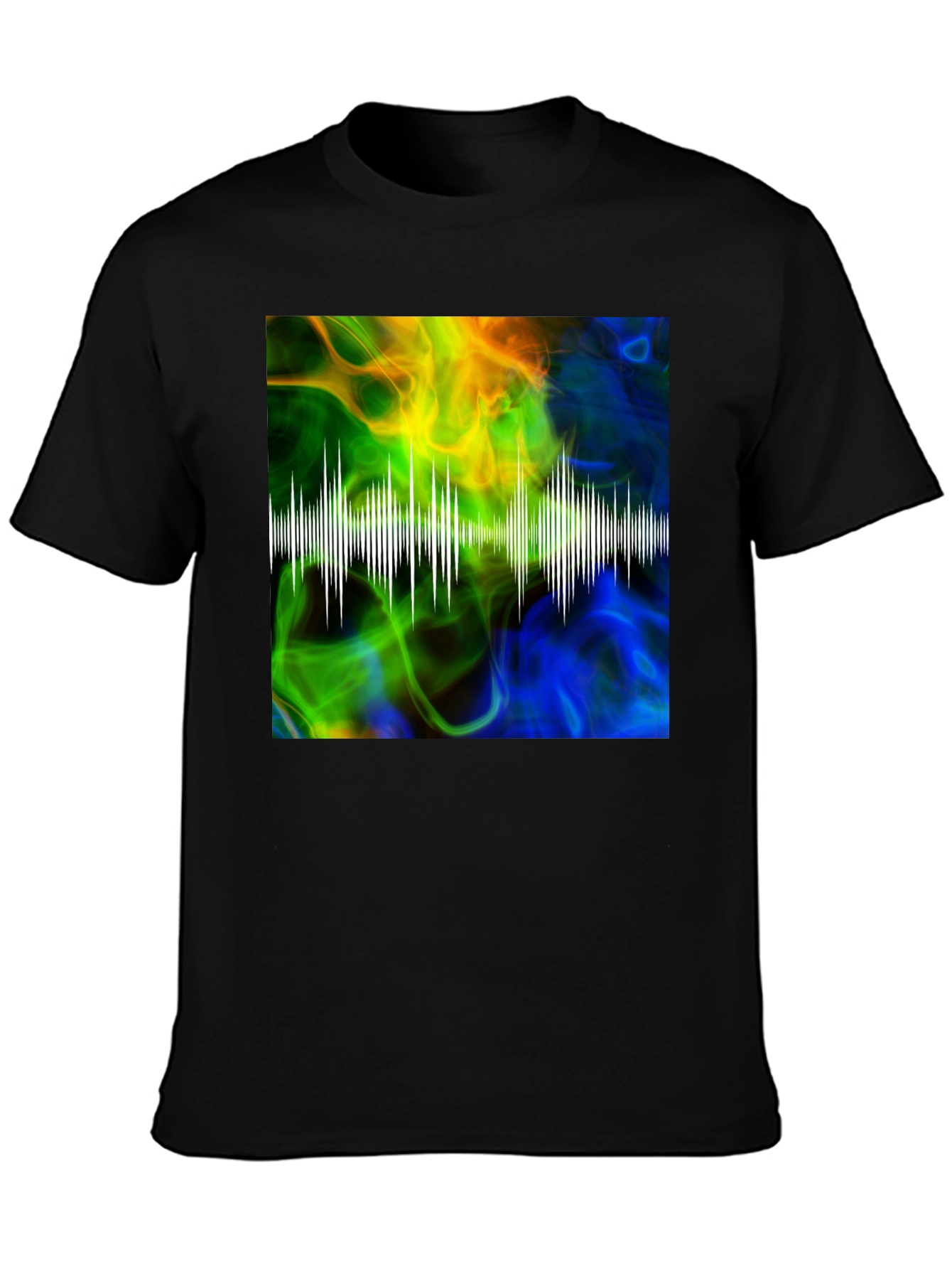 Abstract Soundwave Graphic Black T-Shirt