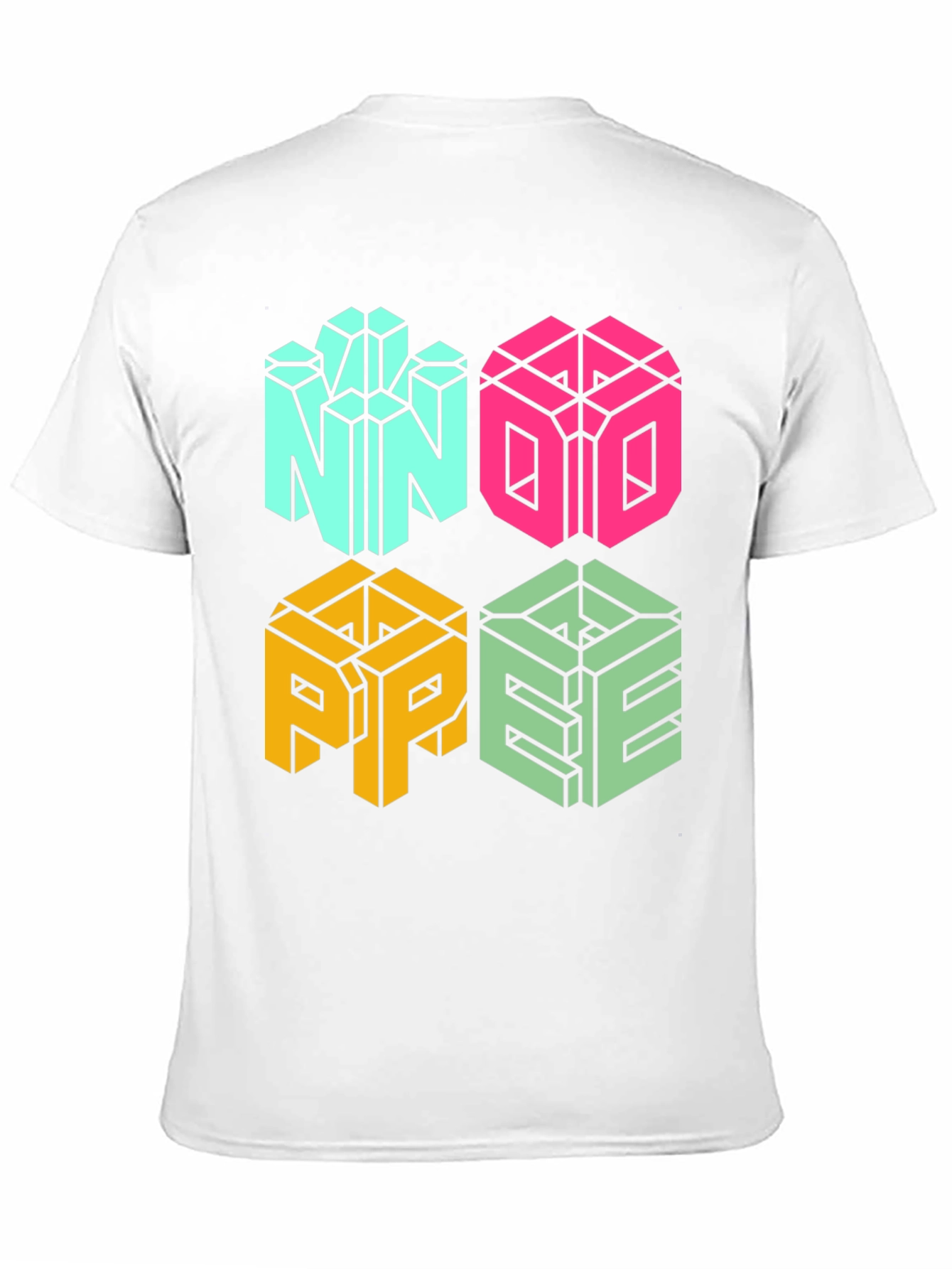 Geometric NOPE Graphic Tee - Cool Cube Design