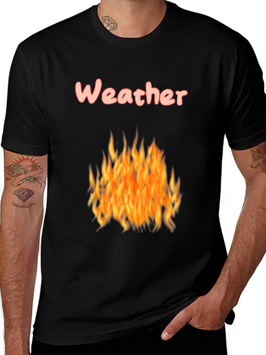 Fiery Weather Graphic Tee - Mens Black T-Shirt